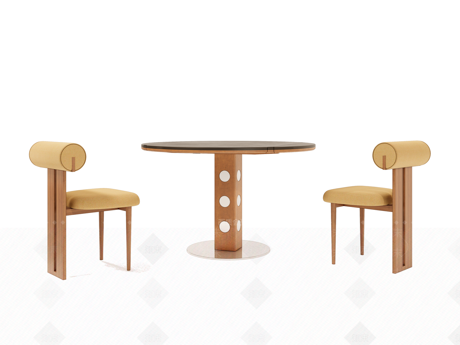 中古复古餐桌SU模型下载【ID:1188488329】