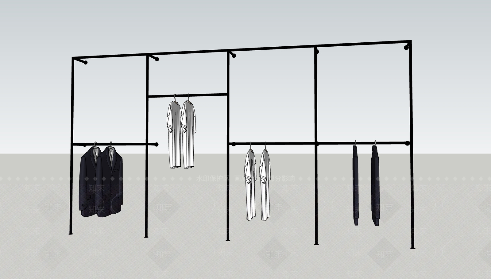 工业轻奢服装店SU模型下载【ID:1188491095】