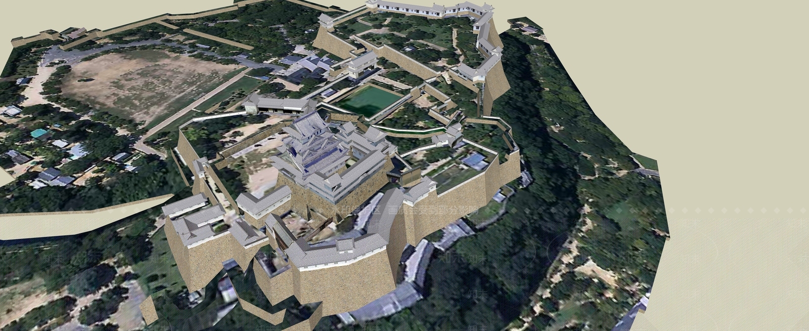 日式古建筑SU模型下载【ID:1188493801】
