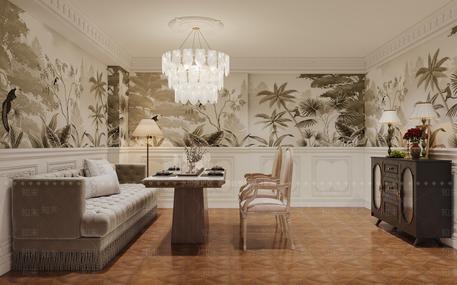 法式西餐厅3D模型下载【ID:1188494099】