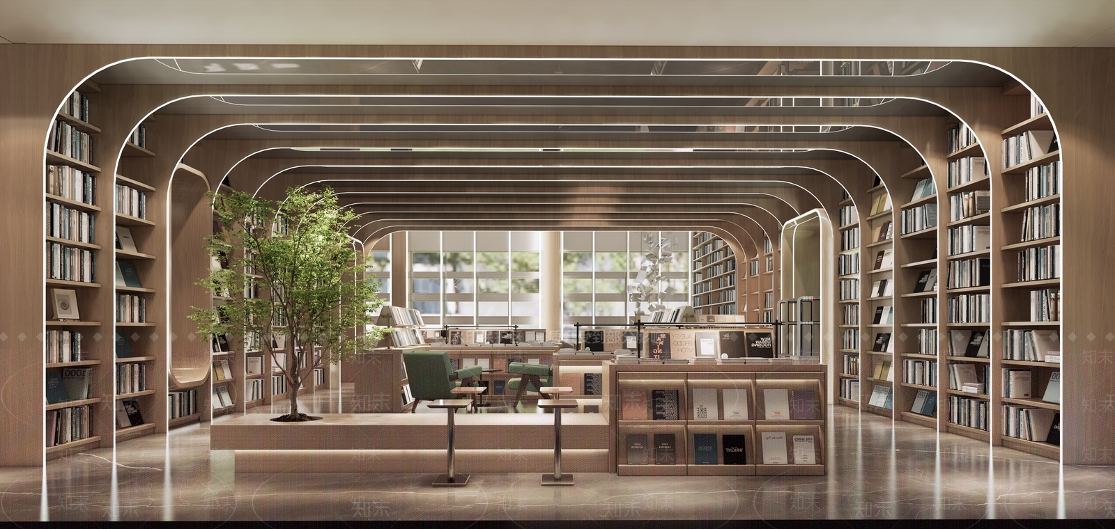 现代简约图书馆SU模型下载【ID:1188494878】