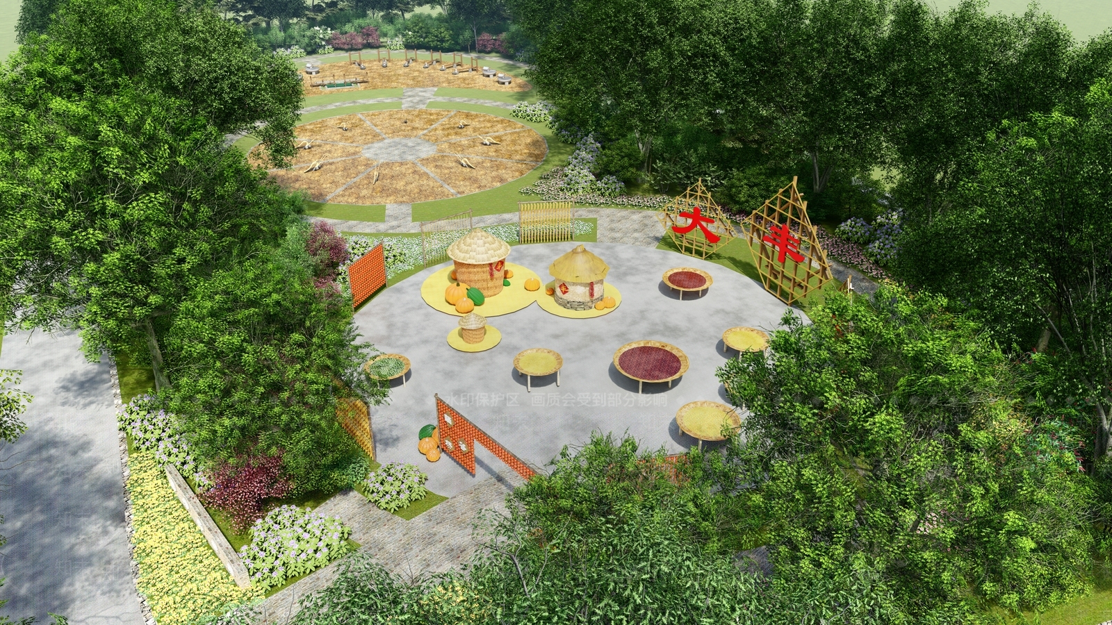 中式侘寂乡村庭院SU模型下载【ID:1188605504】