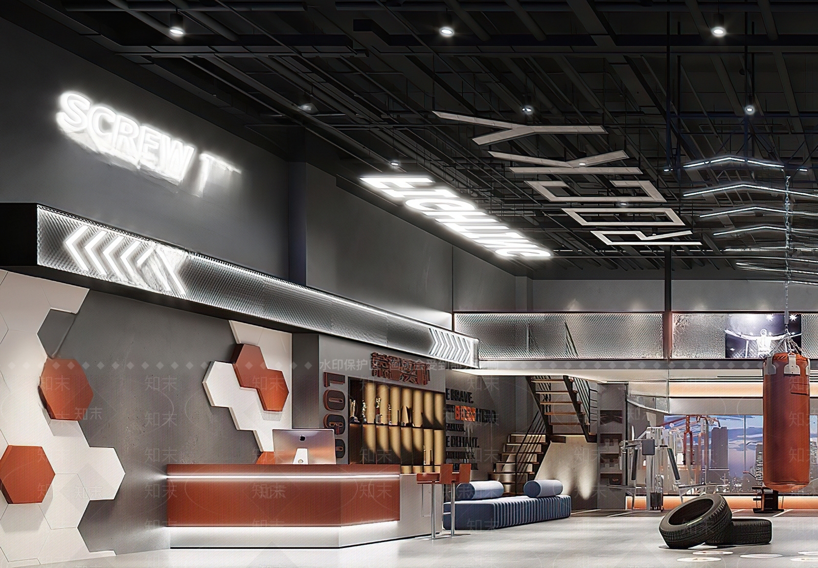 现代工业健身房3D模型下载【ID:1188496180】