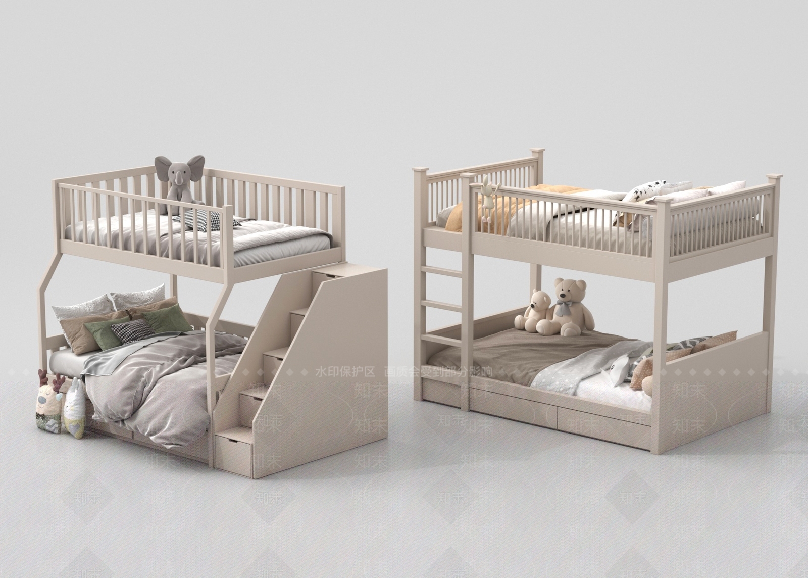 现代上下床3D模型下载【ID:1188497441】