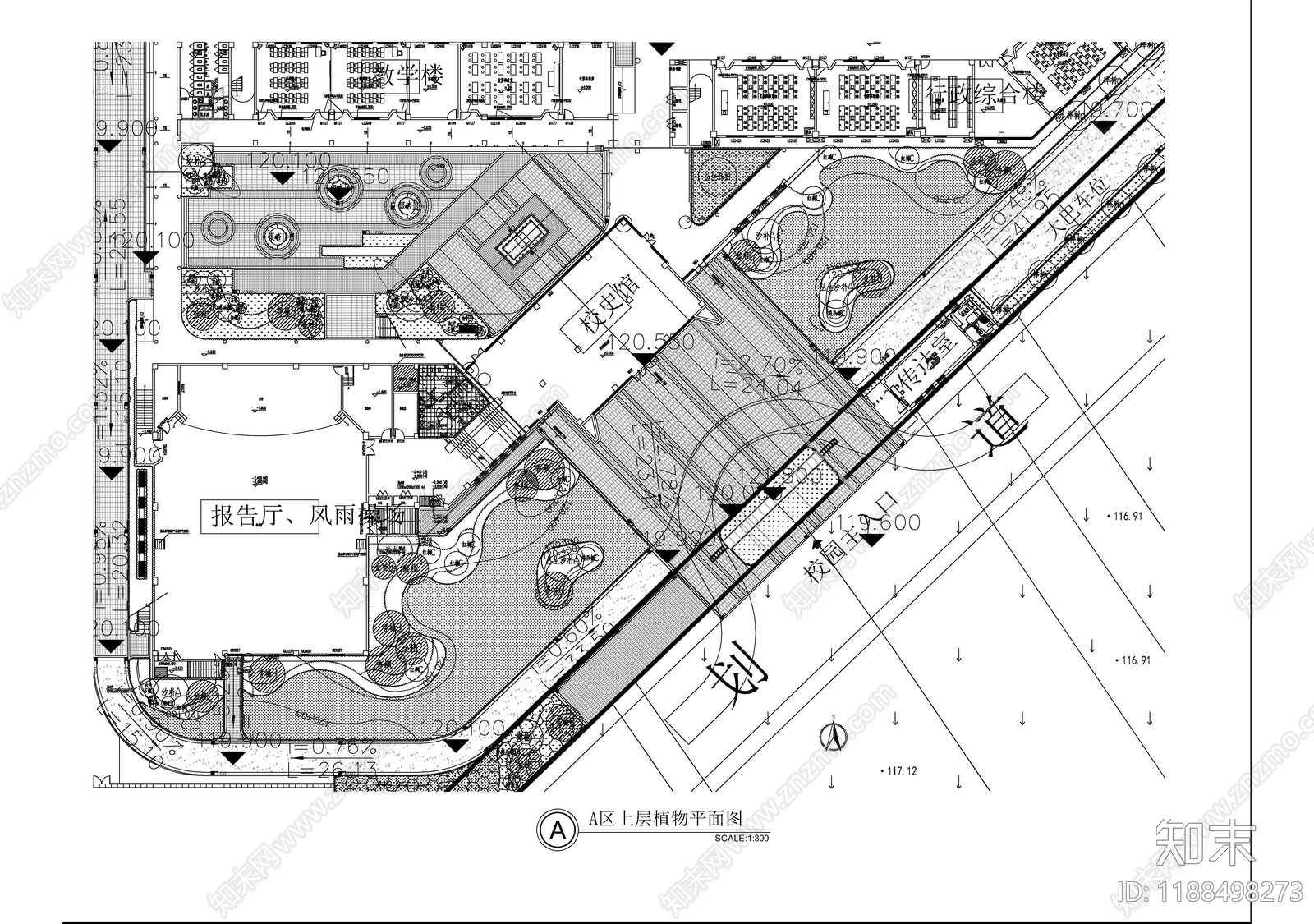 现代校园景观施工图下载【ID:1188498273】