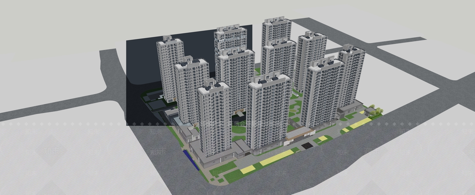 现代轻奢高层住宅SU模型下载【ID:1188498977】