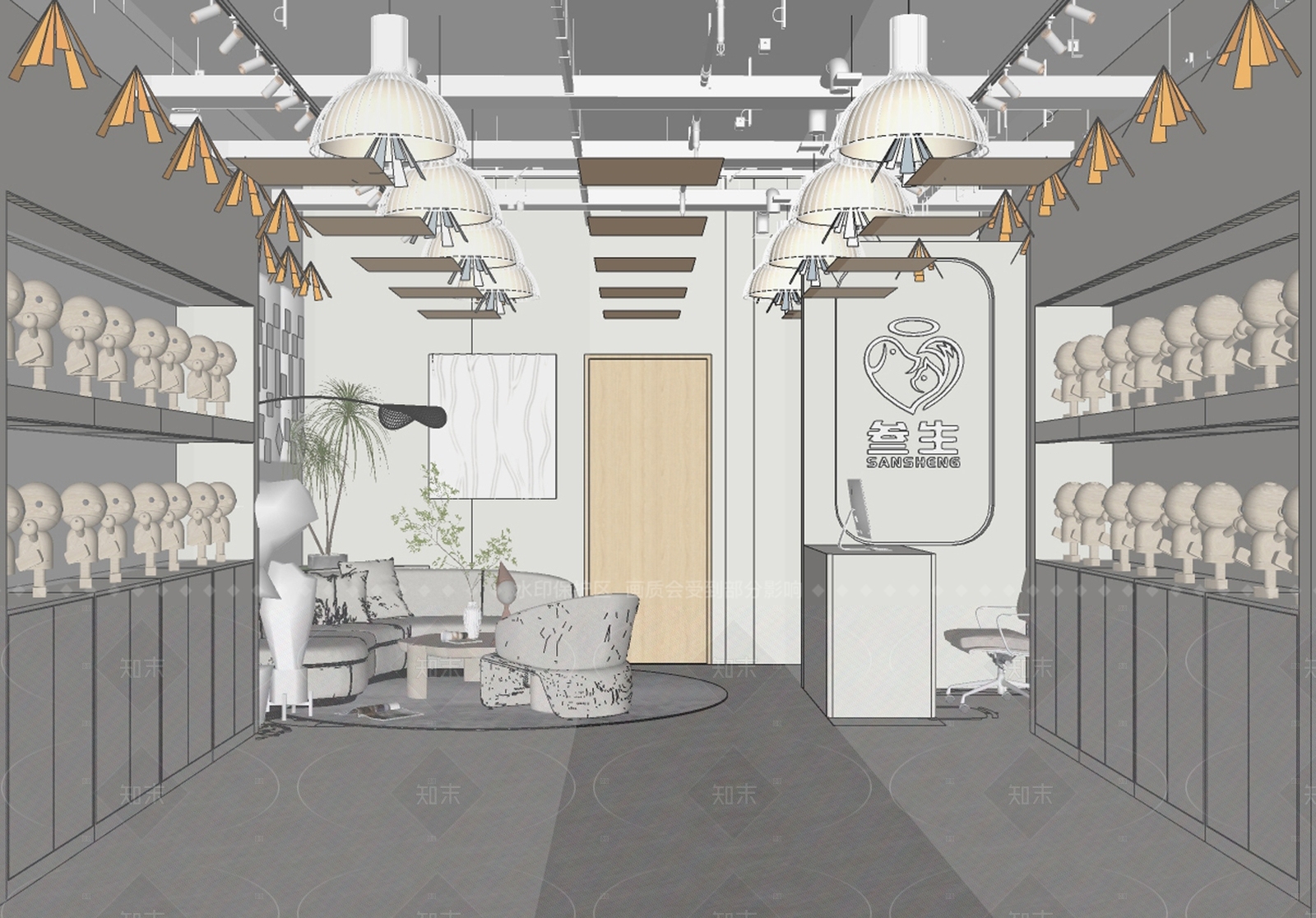 现代宠物店SU模型下载【ID:1216038778】