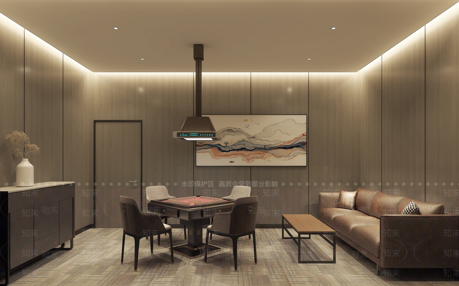 现代轻奢棋牌室3D模型下载【ID:1188499469】