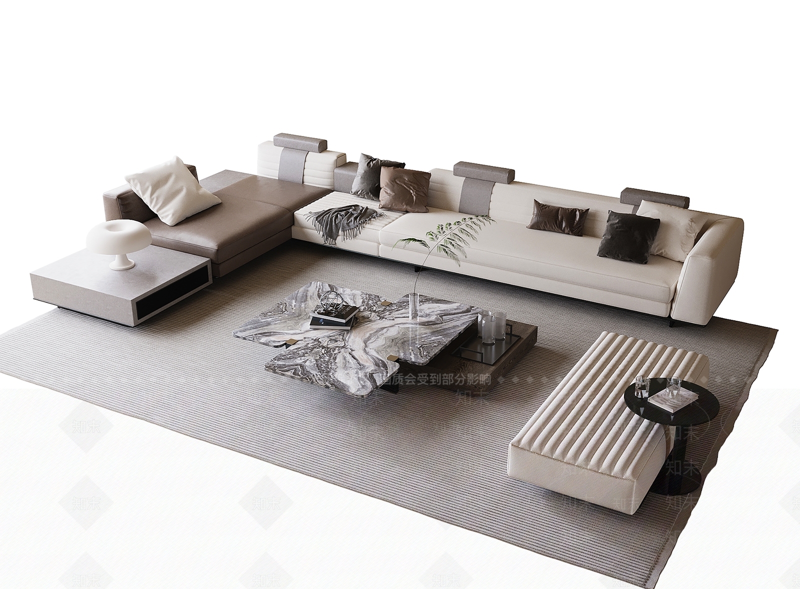 现代沙发组合3D模型下载【ID:1188500041】_知末3d模型网