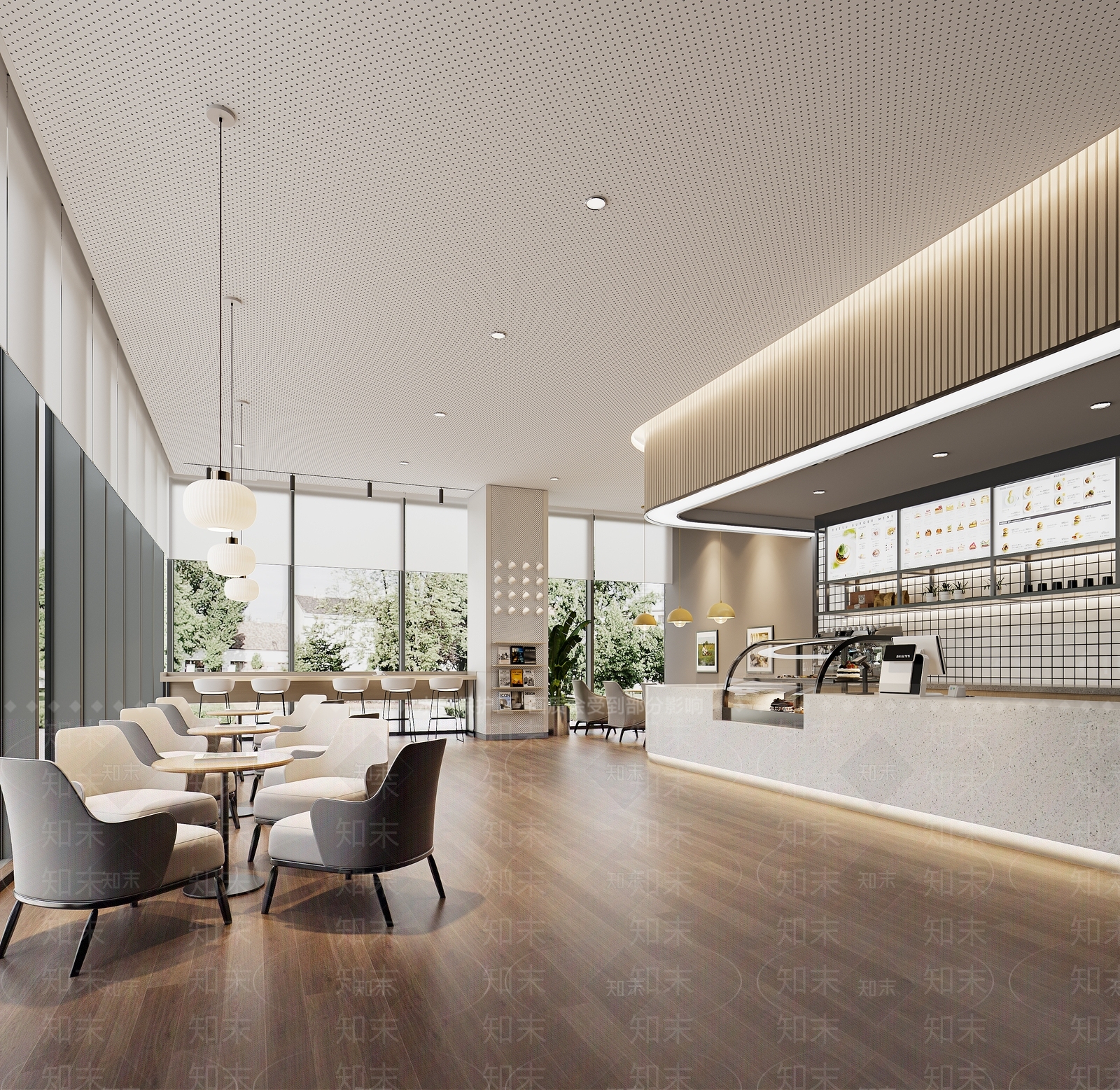 现代简约咖啡厅3D模型下载【ID:1188504961】