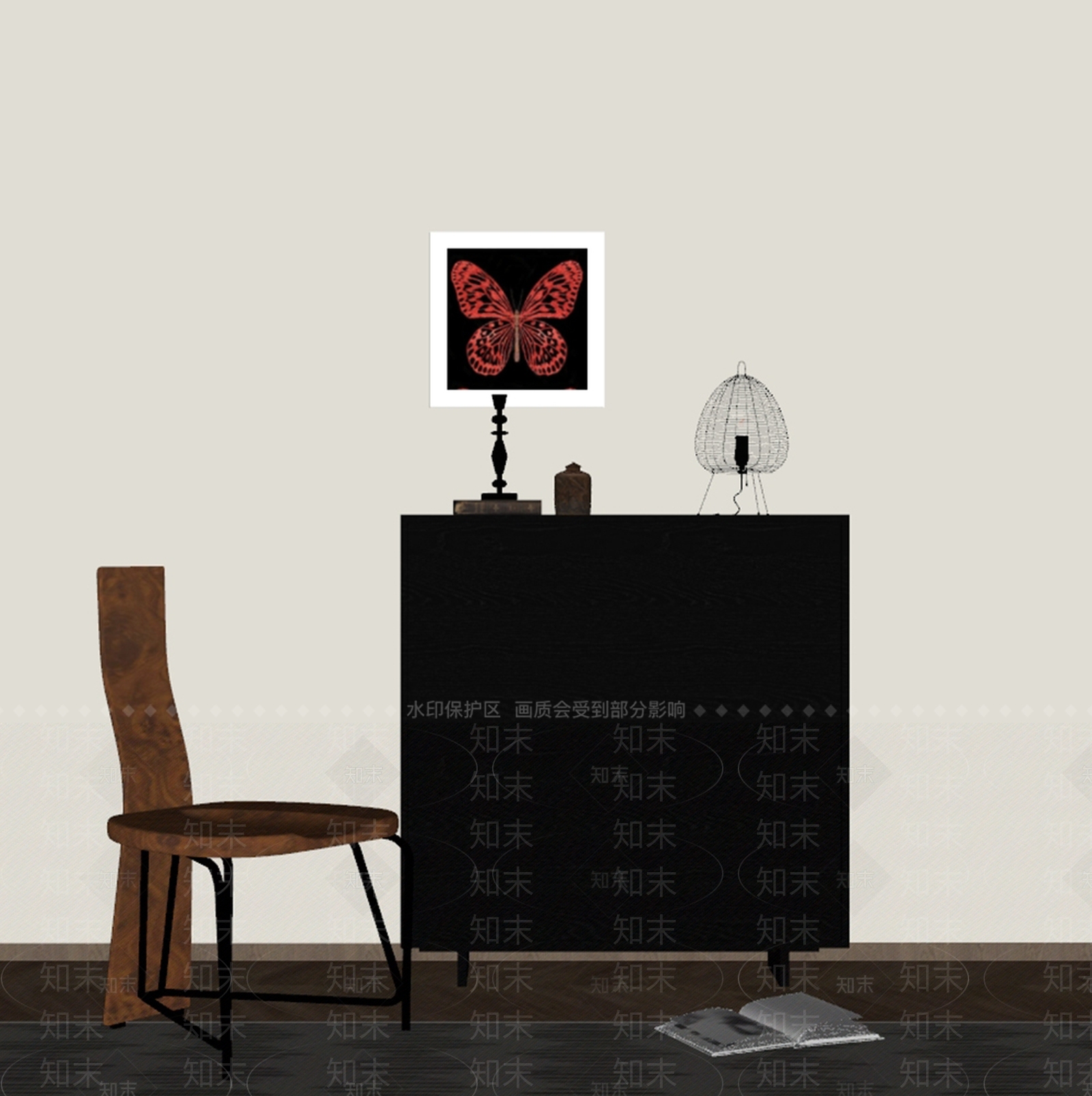 中古侘寂斗柜SU模型下载【ID:1188505185】