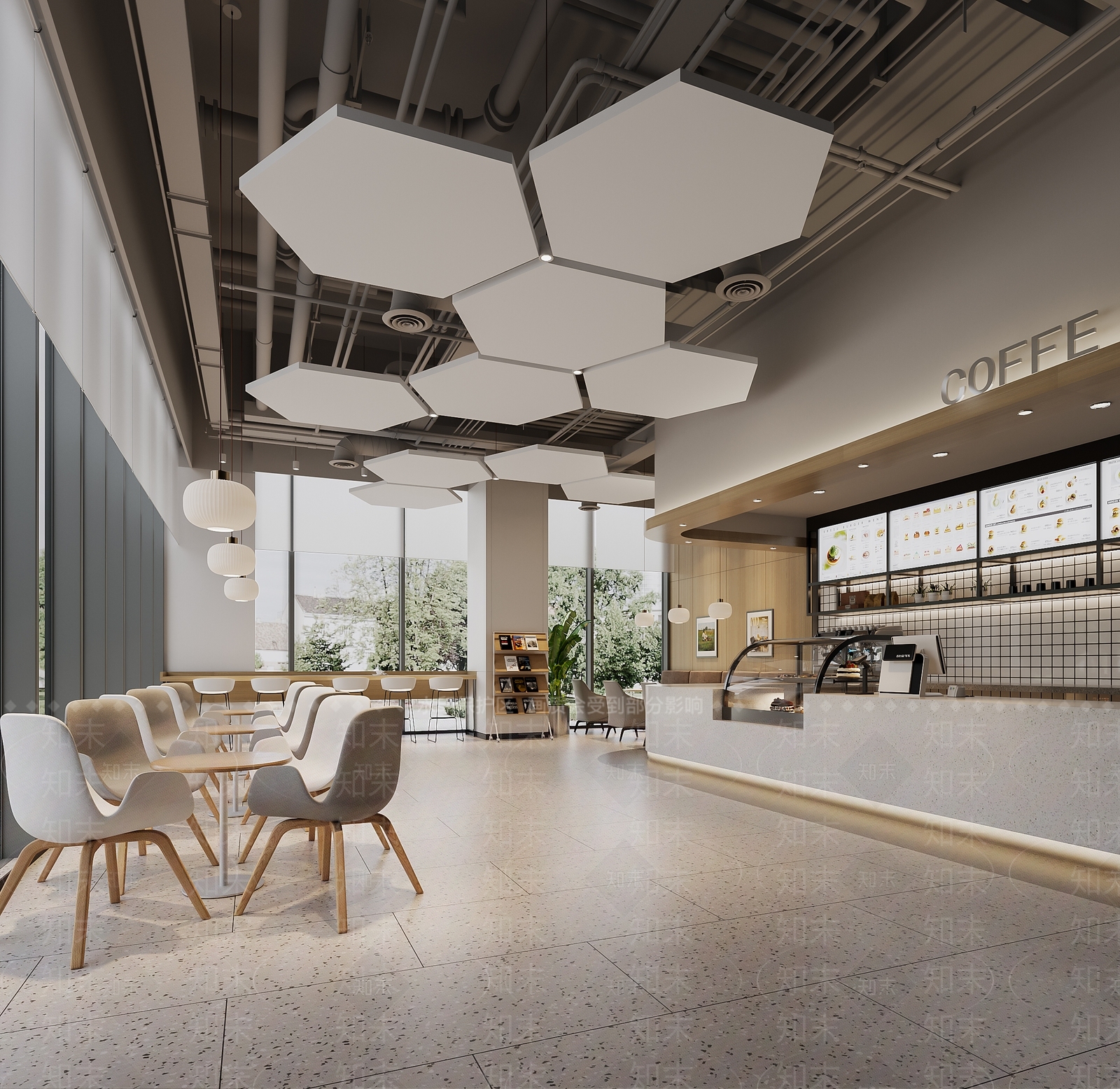 现代简约咖啡厅3D模型下载【ID:1188506067】