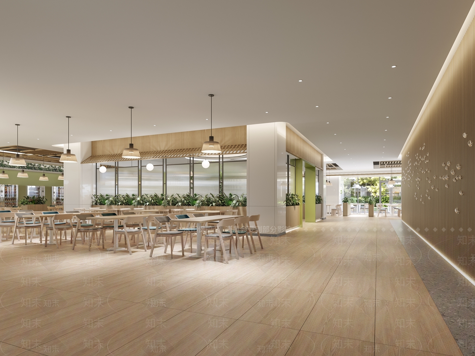 现代简约食堂3D模型下载【ID:1188511527】