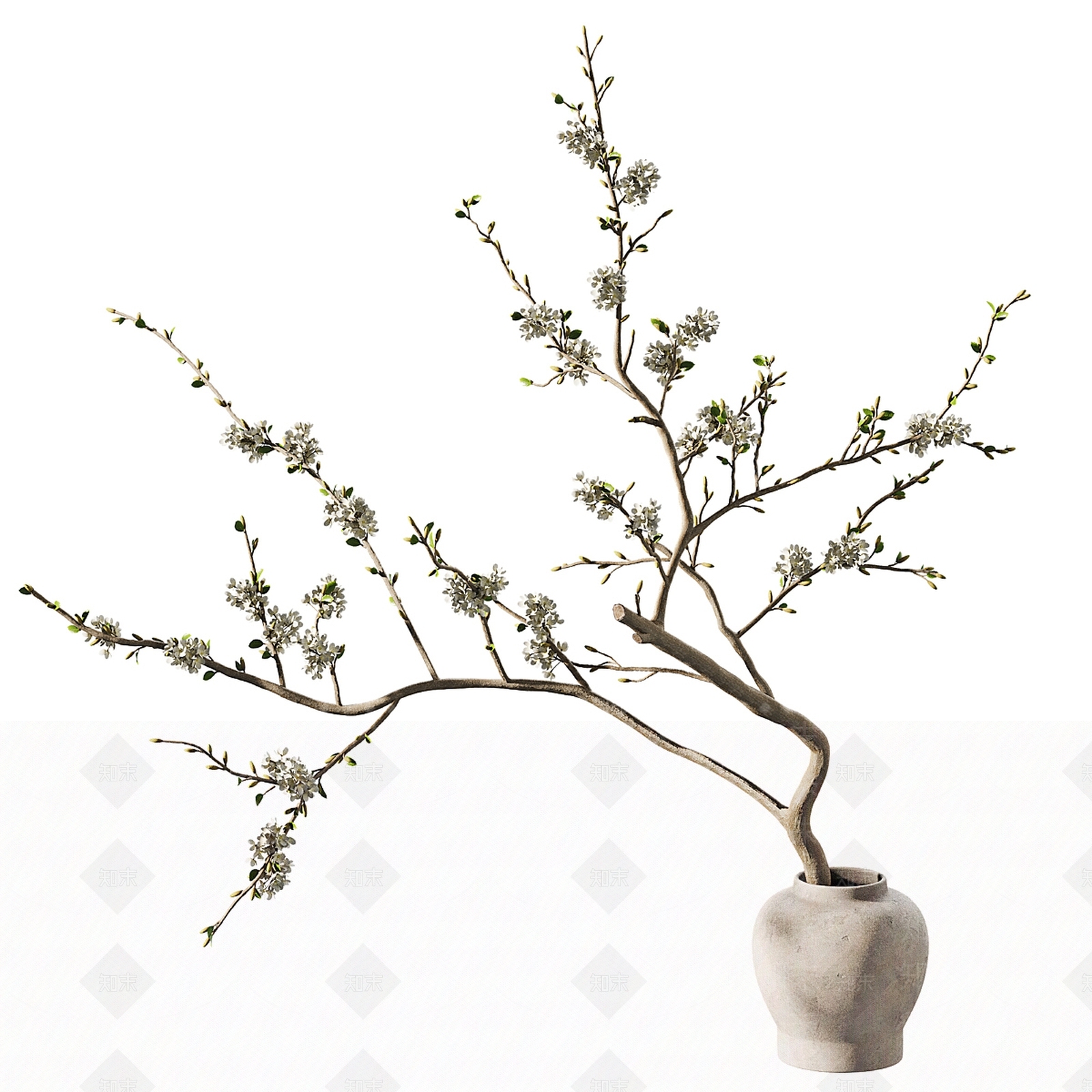 新中式侘寂花艺3D模型下载【ID:1188510731】