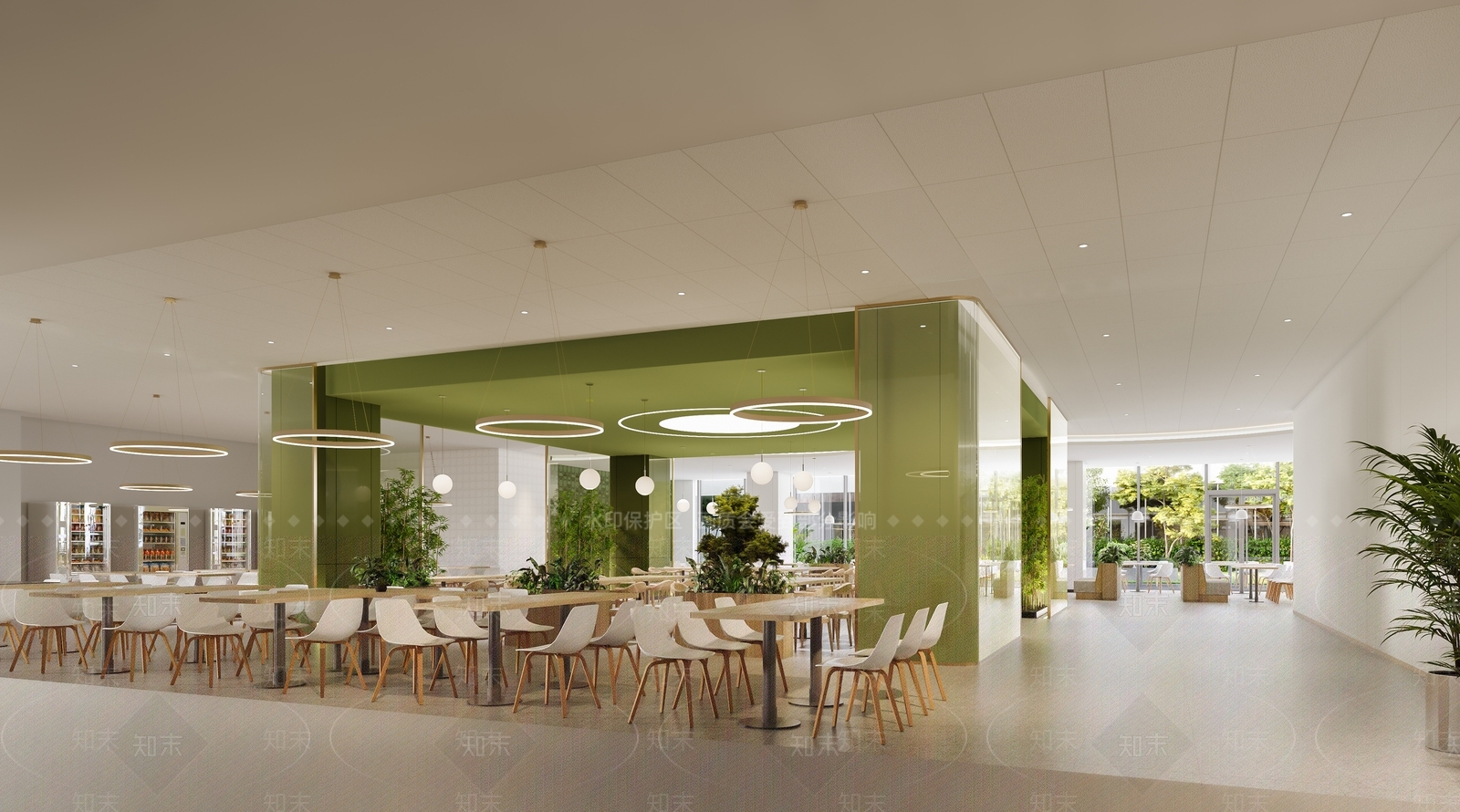 现代简约食堂3D模型下载【ID:1188514531】