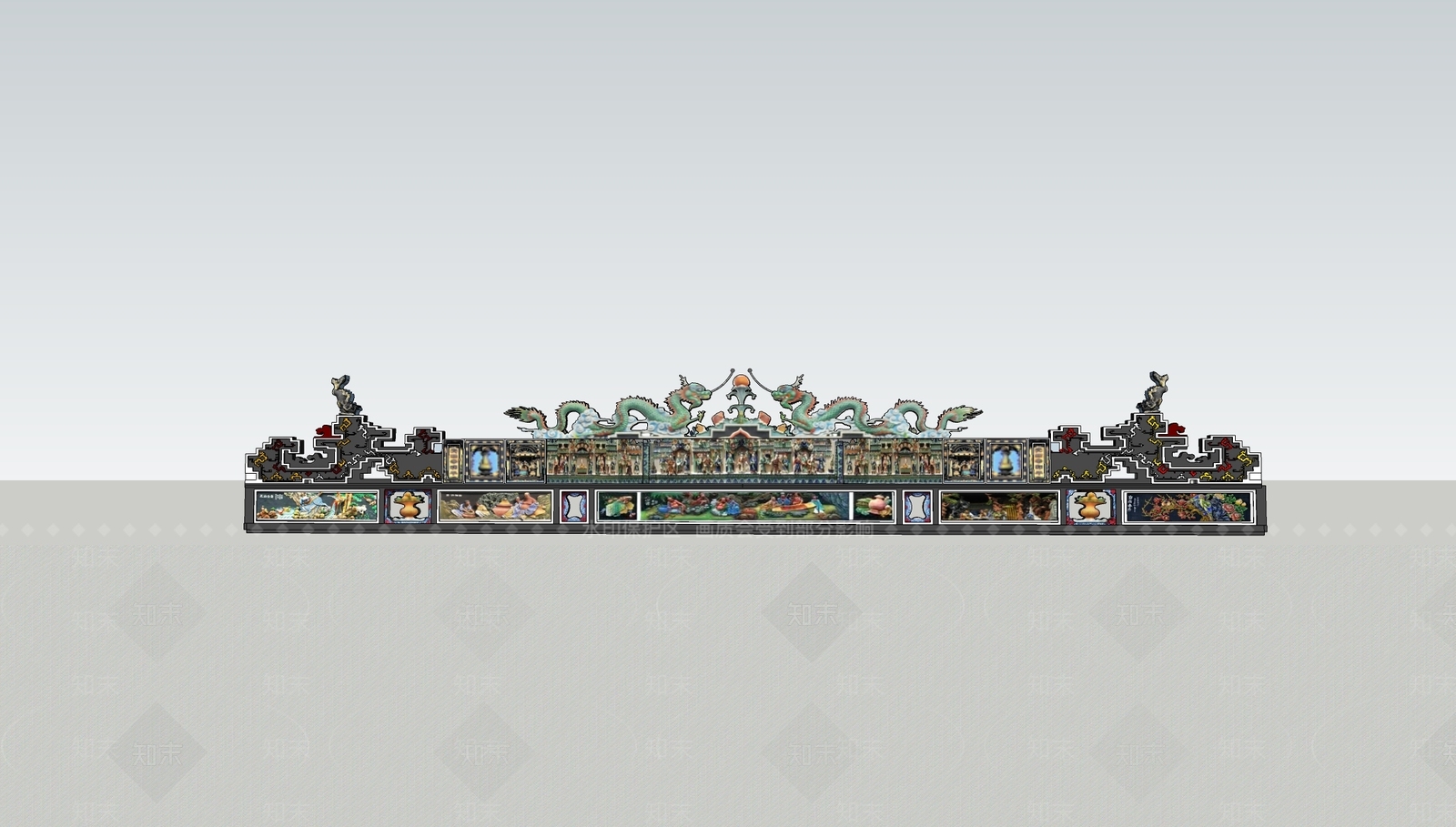 中式古建筑SU模型下载【ID:1188514438】