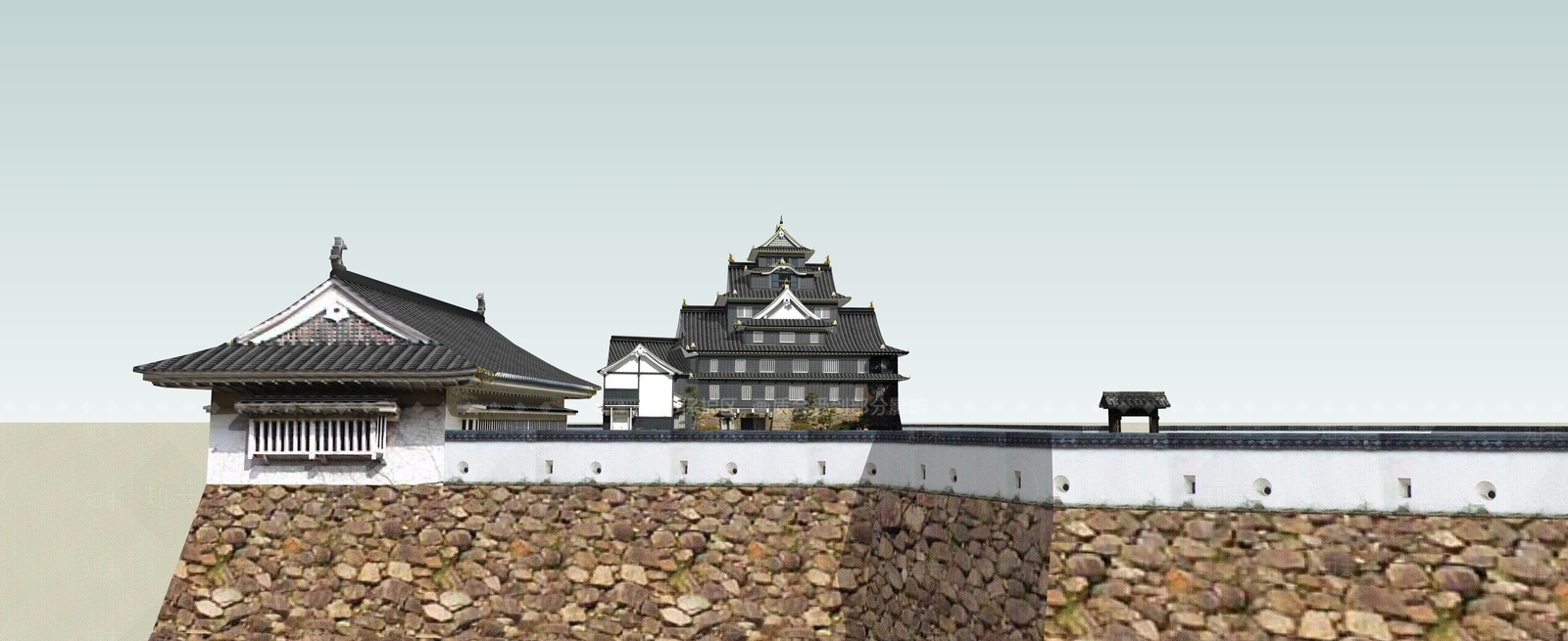 日式古建筑SU模型下载【ID:1188518434】