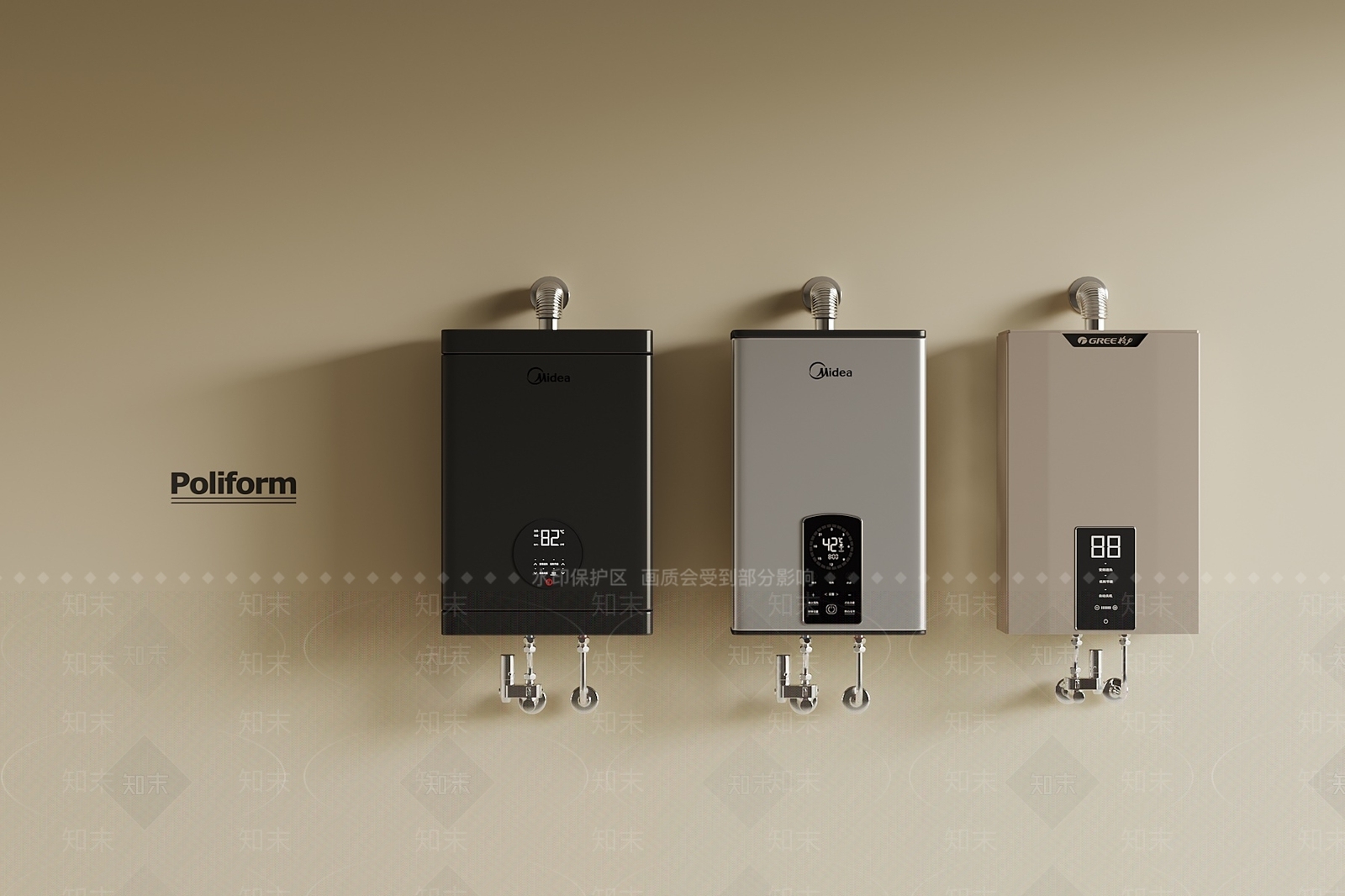 现代热水器SU模型草图