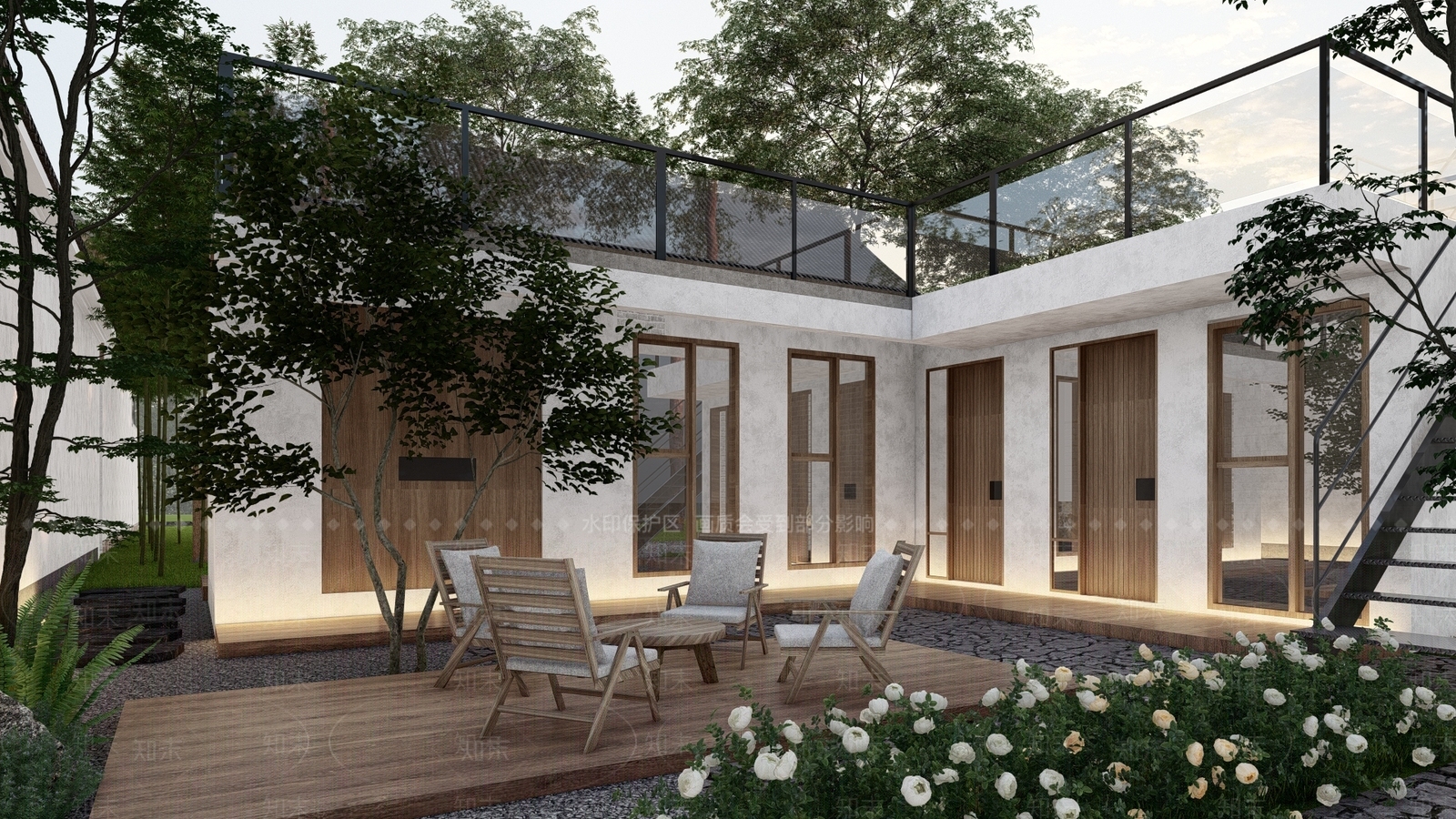 新中式轻奢风格建筑SU模型下载【ID:1188521224】