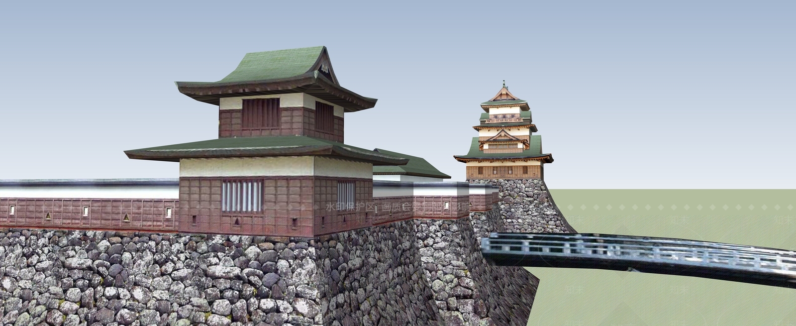 日式古建筑SU模型下载【ID:1188520489】