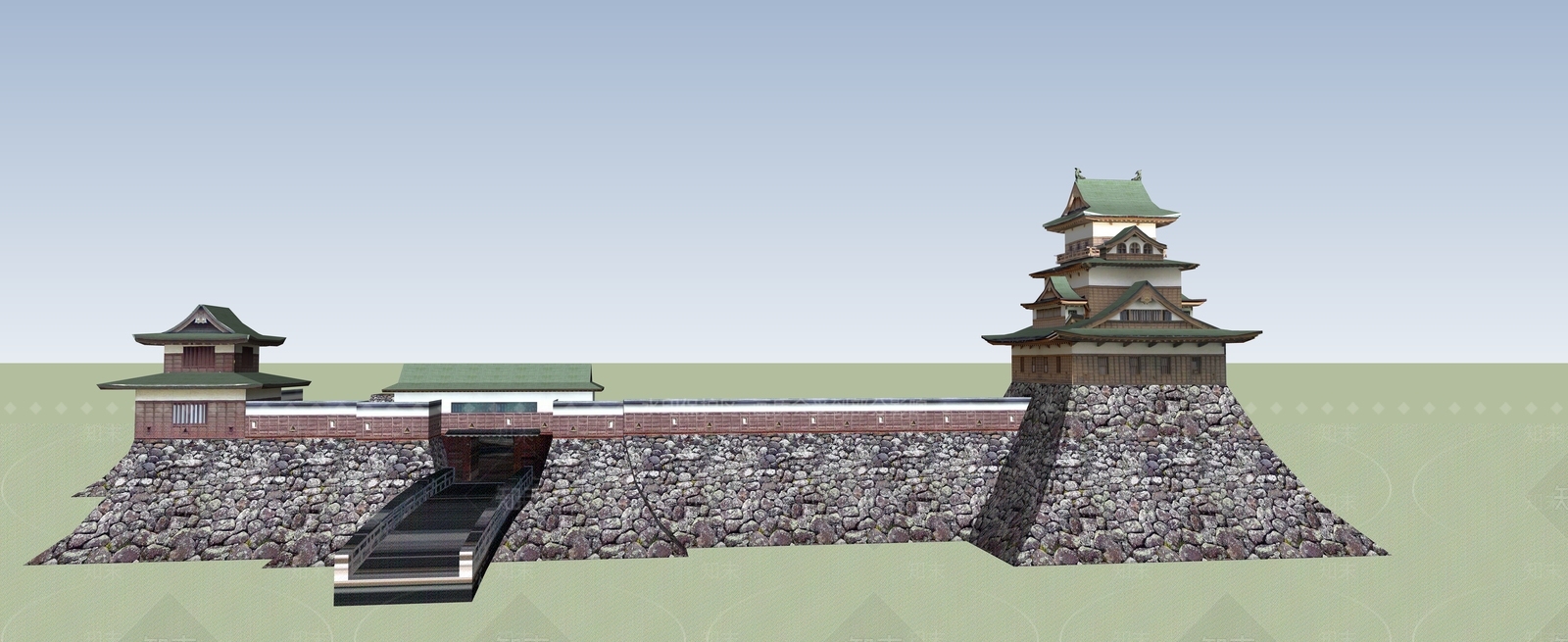 日式古建筑SU模型下载【ID:1188520489】