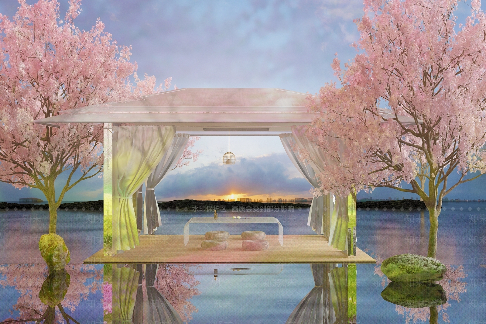 现代新中式艺术风格建筑3D模型下载【ID:1188523538】