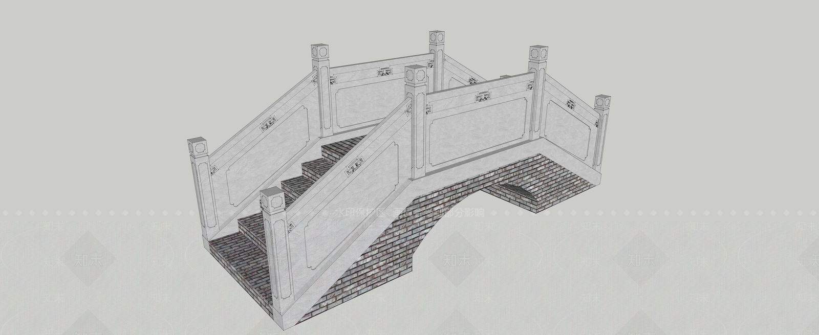 中式景观桥SU模型下载【ID:1188523674】
