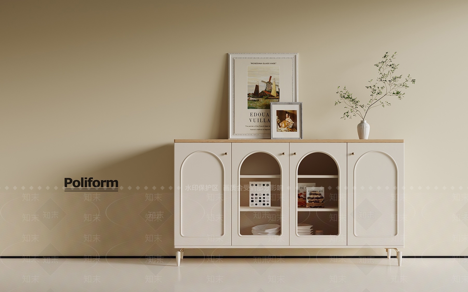 现代奶油玄关柜3D模型下载【ID:1188525128】