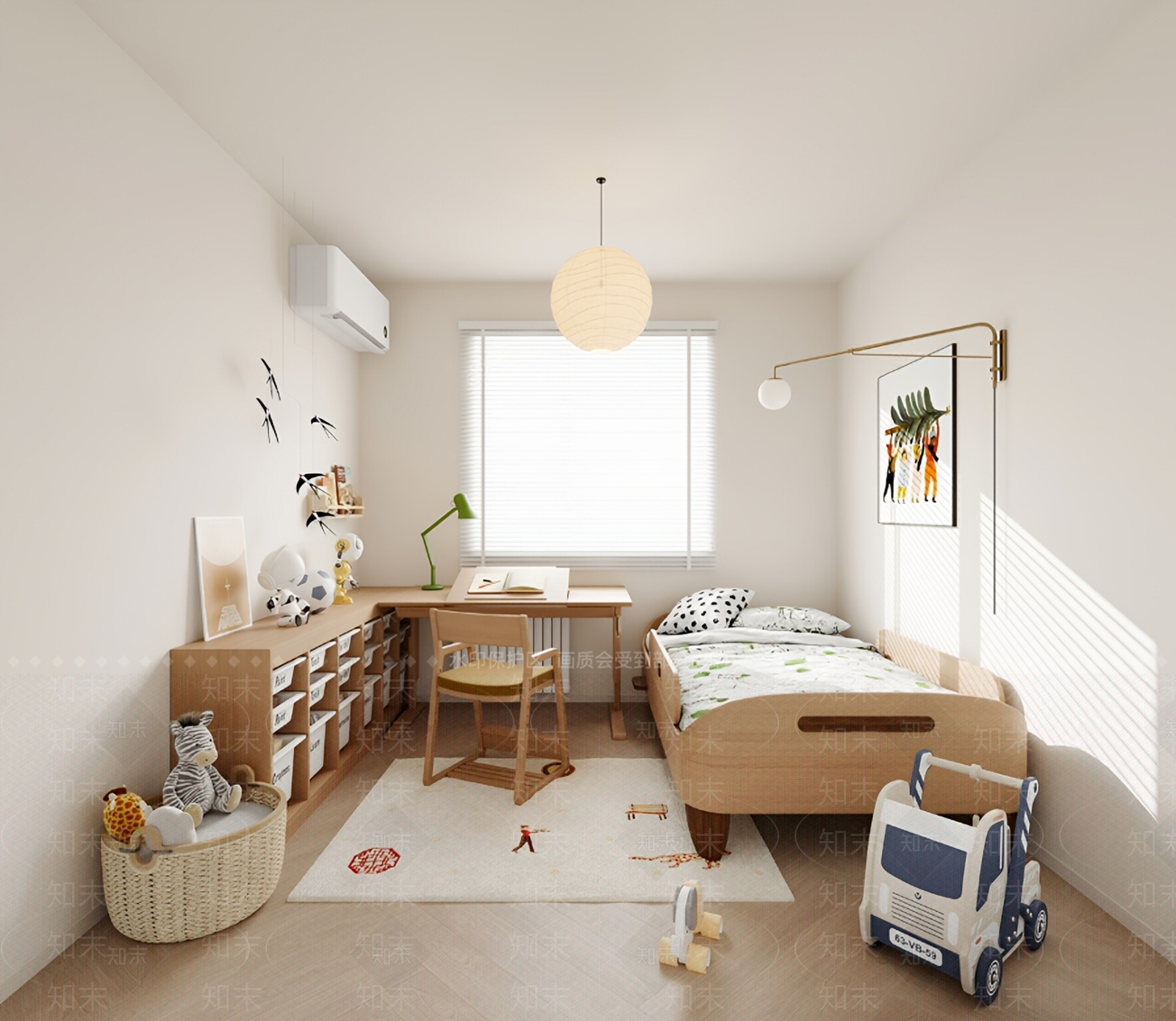 现代通用儿童房SU模型下载【ID:1188526946】