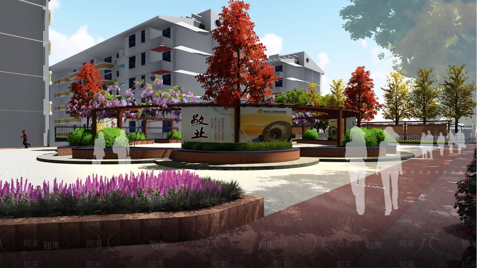 中式现代广场景观SU模型下载【ID:1188621765】