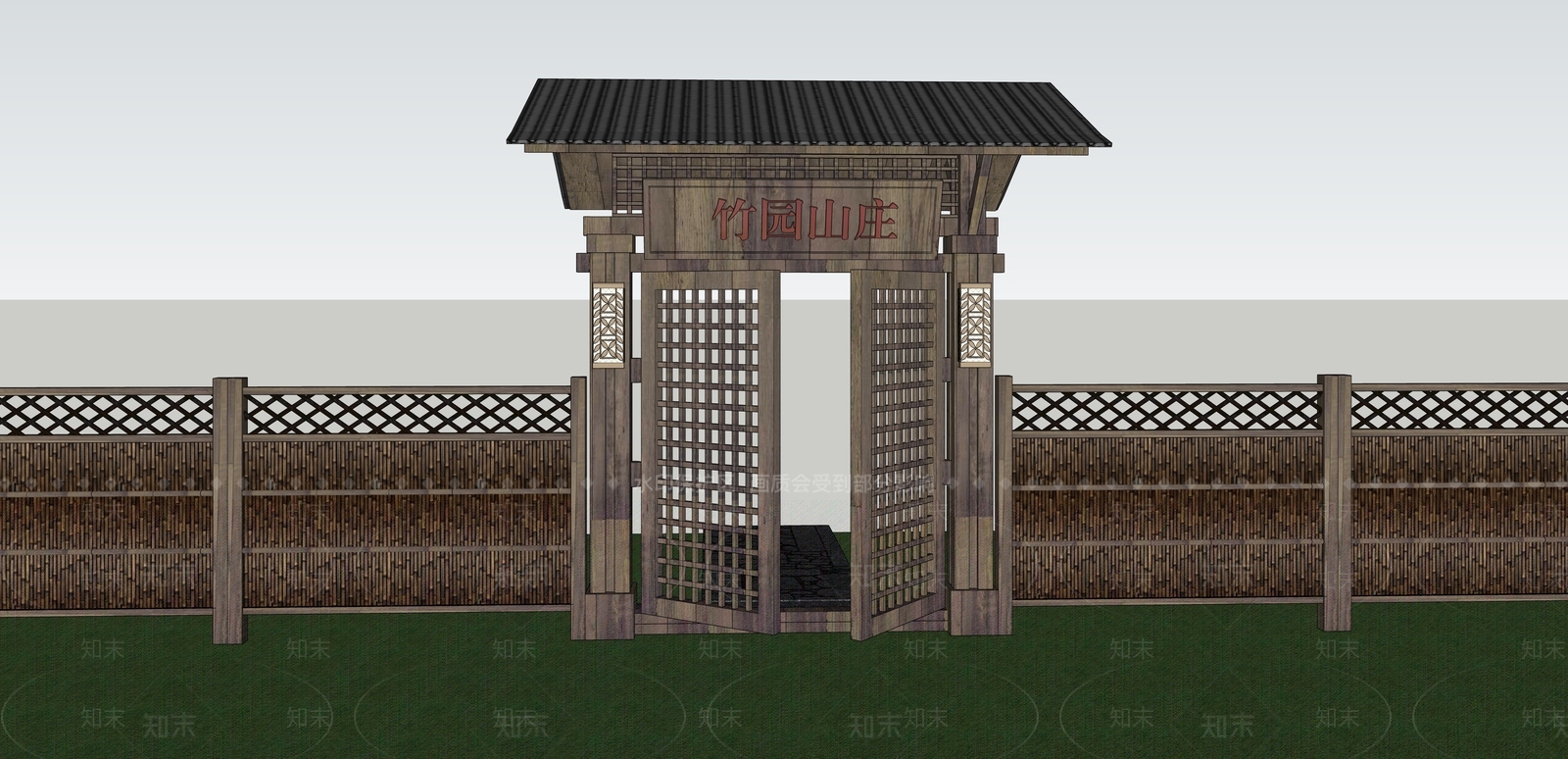 中式日式庭院小品SU模型下载【ID:1188527538】