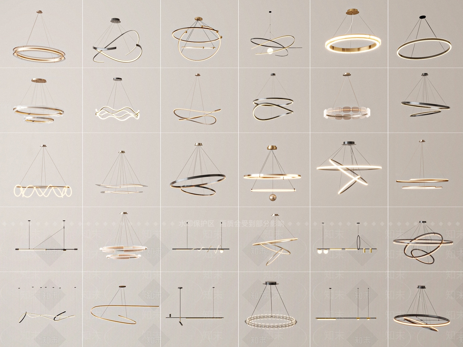 现代简约客厅吊灯SU模型下载【ID:1188528131】