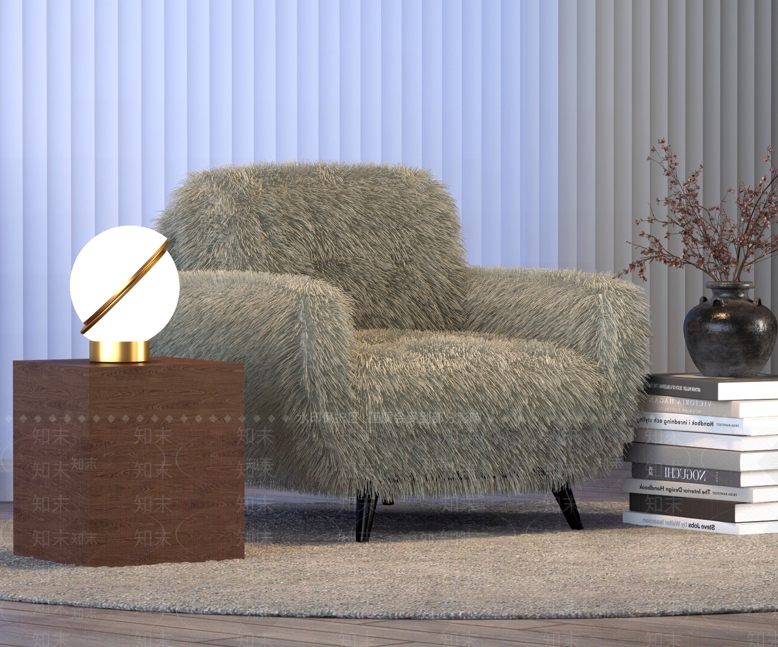 现代新中式台灯3D模型下载【ID:1188532956】