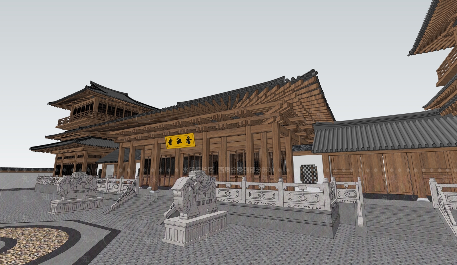 中式古建筑SU模型下载【ID:1188534808】