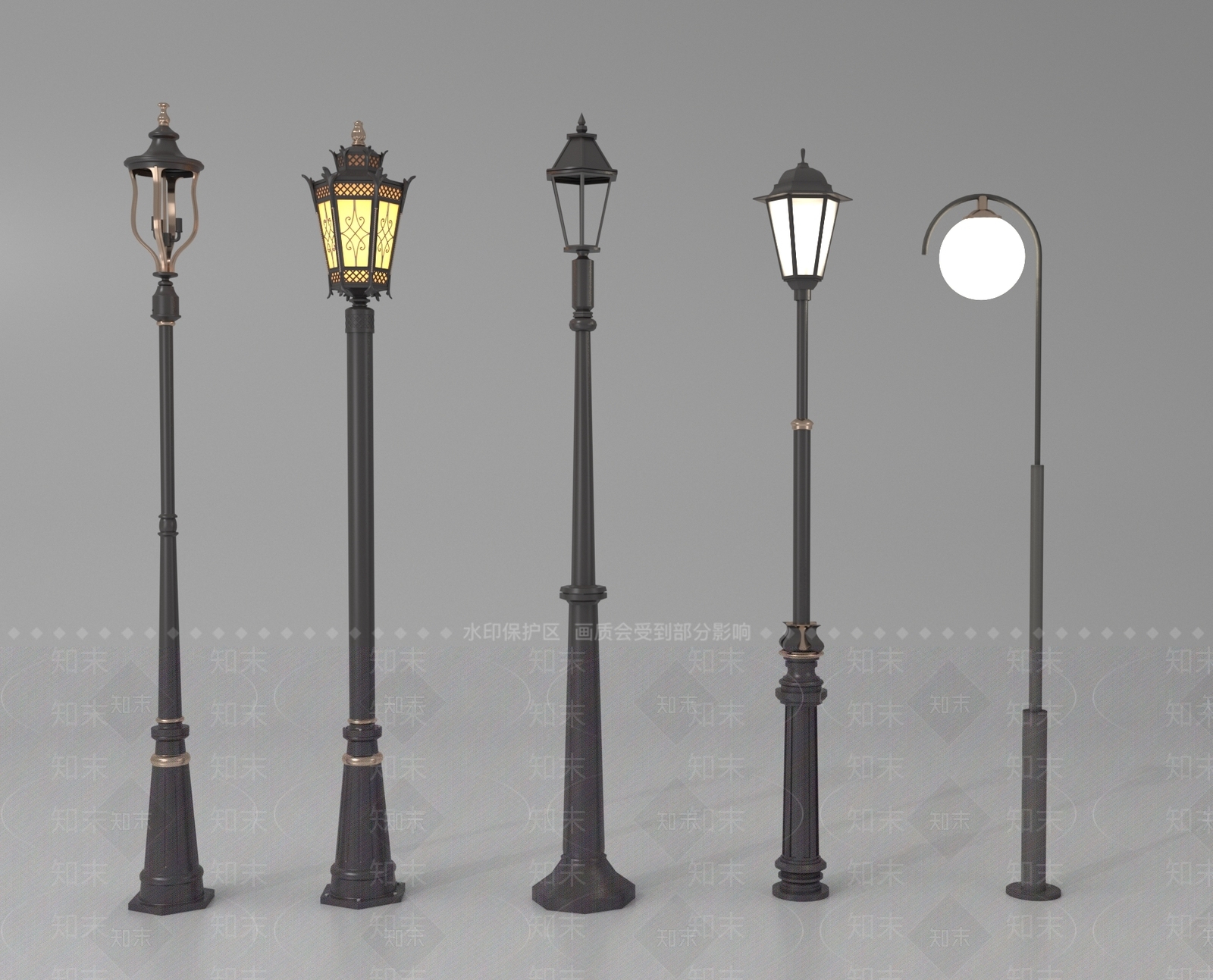 现代路灯SU模型下载【ID:1188535540】