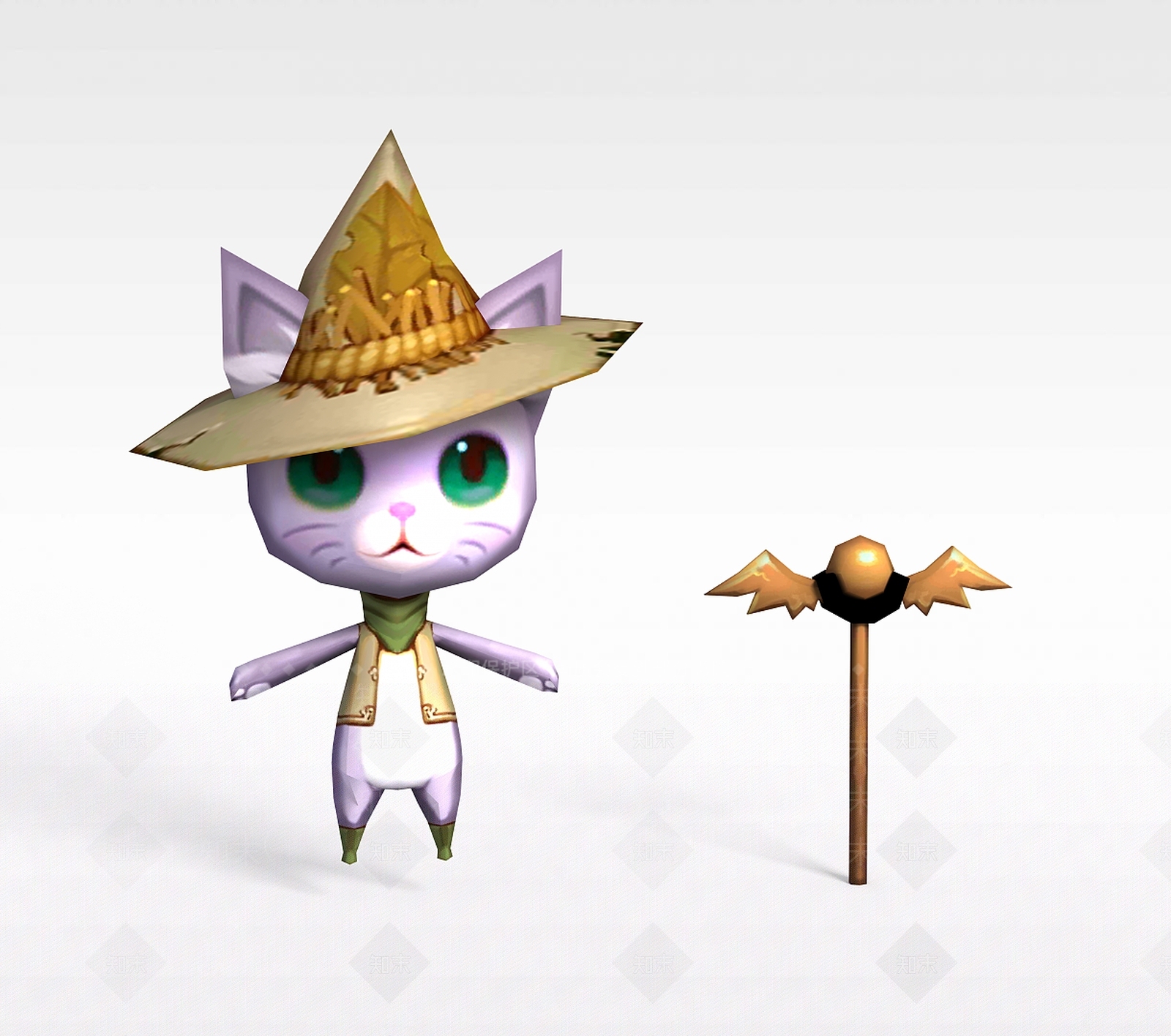 现代手游人物动物猫3D模型下载【ID:1188537111】