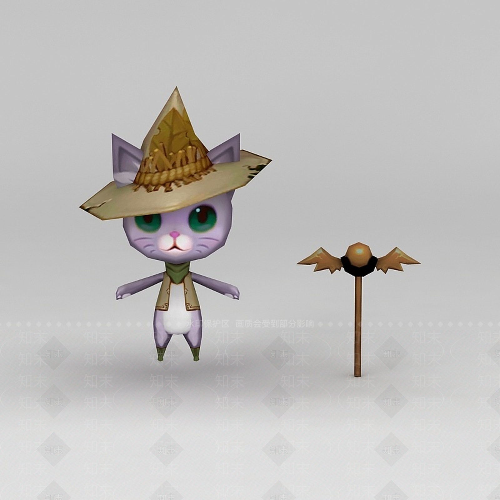 现代手游人物动物猫3D模型下载【ID:1188537111】