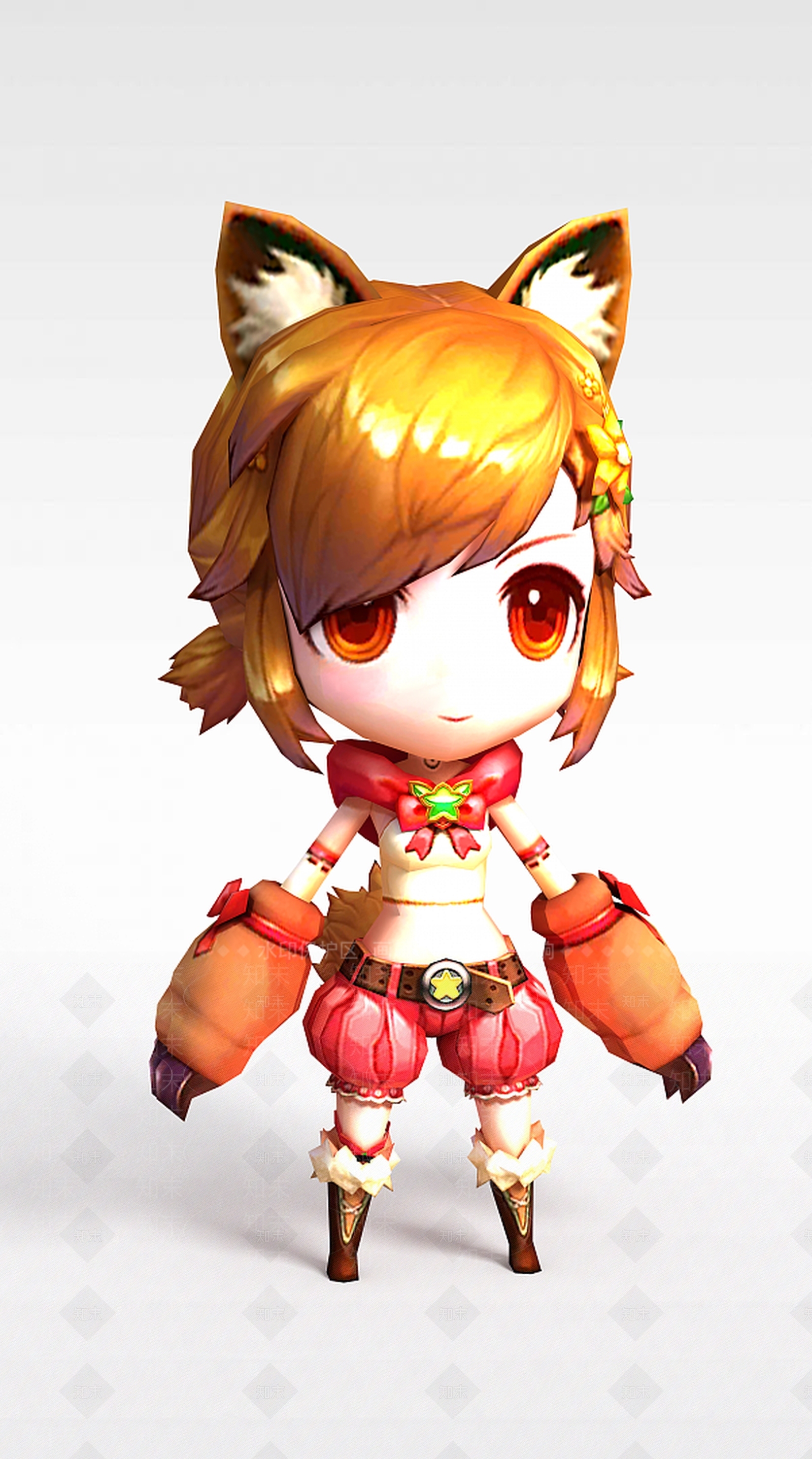 现代手游人物动漫角色小女孩3D模型下载【ID:1188539014】