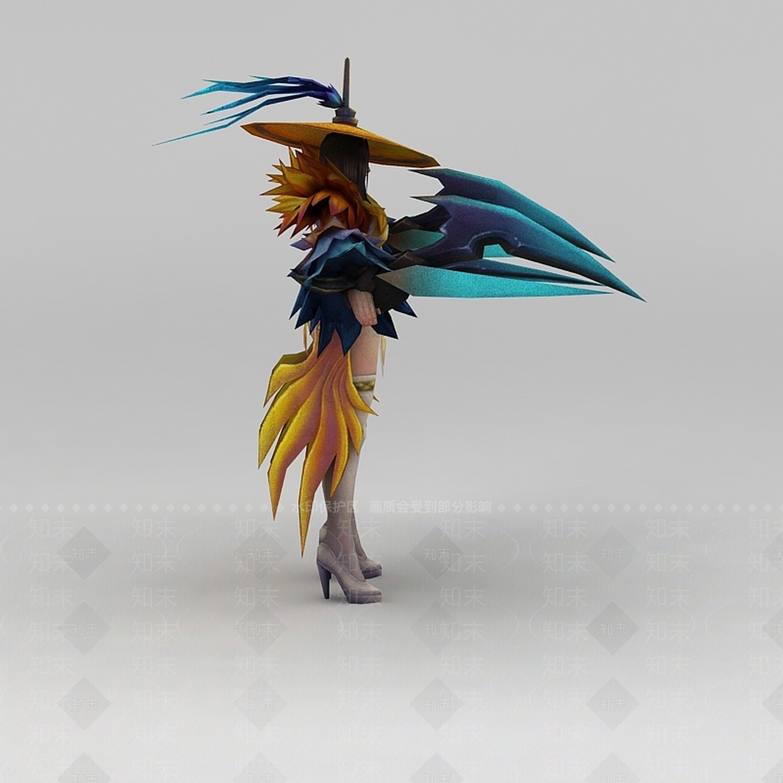 现代凤舞三国游戏人物动漫角色女人3D模型下载【ID:1188540362】