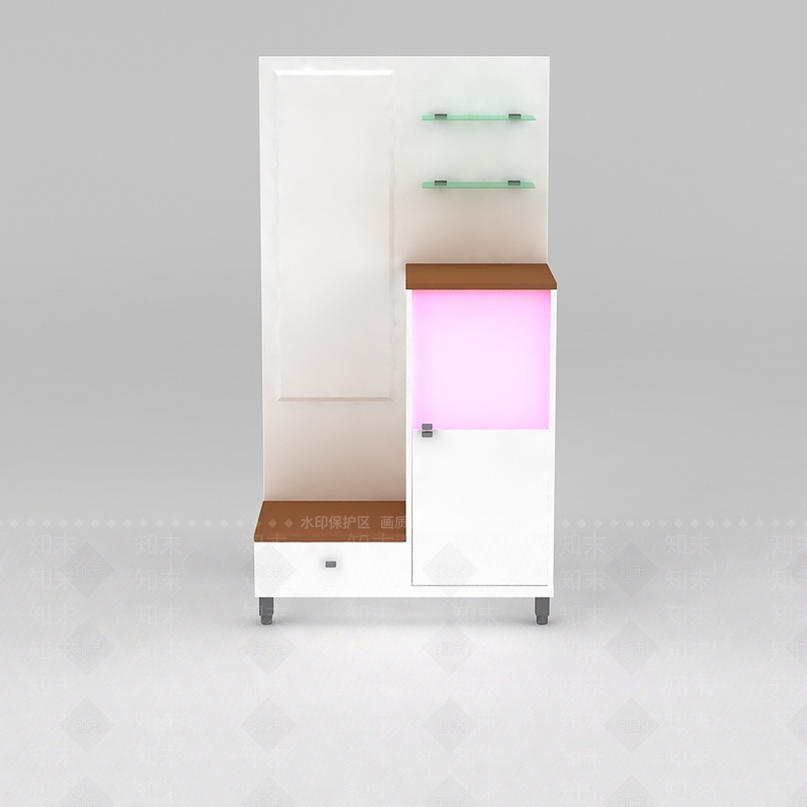 现代玄关白色鞋柜鞋架3D模型下载【ID:1188540464】