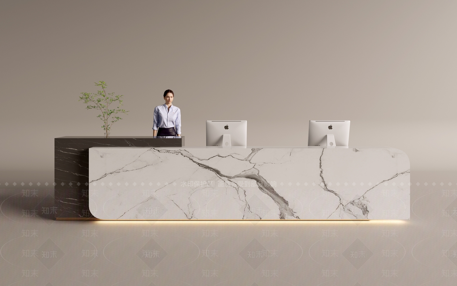 现代前台3D模型下载【ID:1188540501】