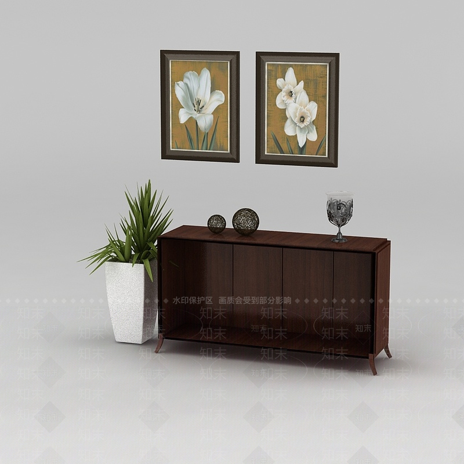 现代玄关鞋柜3D模型下载【ID:1188542915】