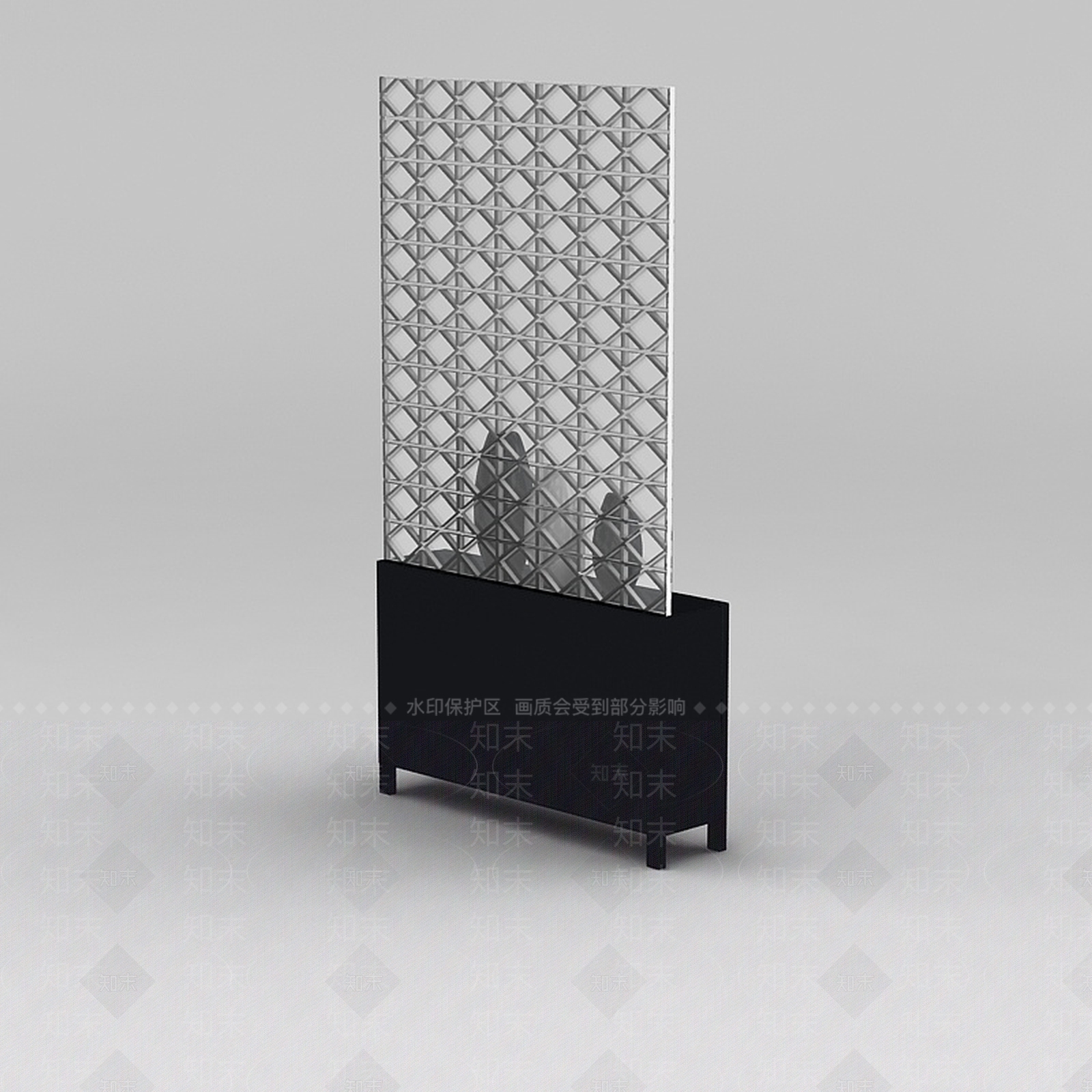 现代简约黑白拼色玄关鞋柜3D模型下载【ID:1188543005】