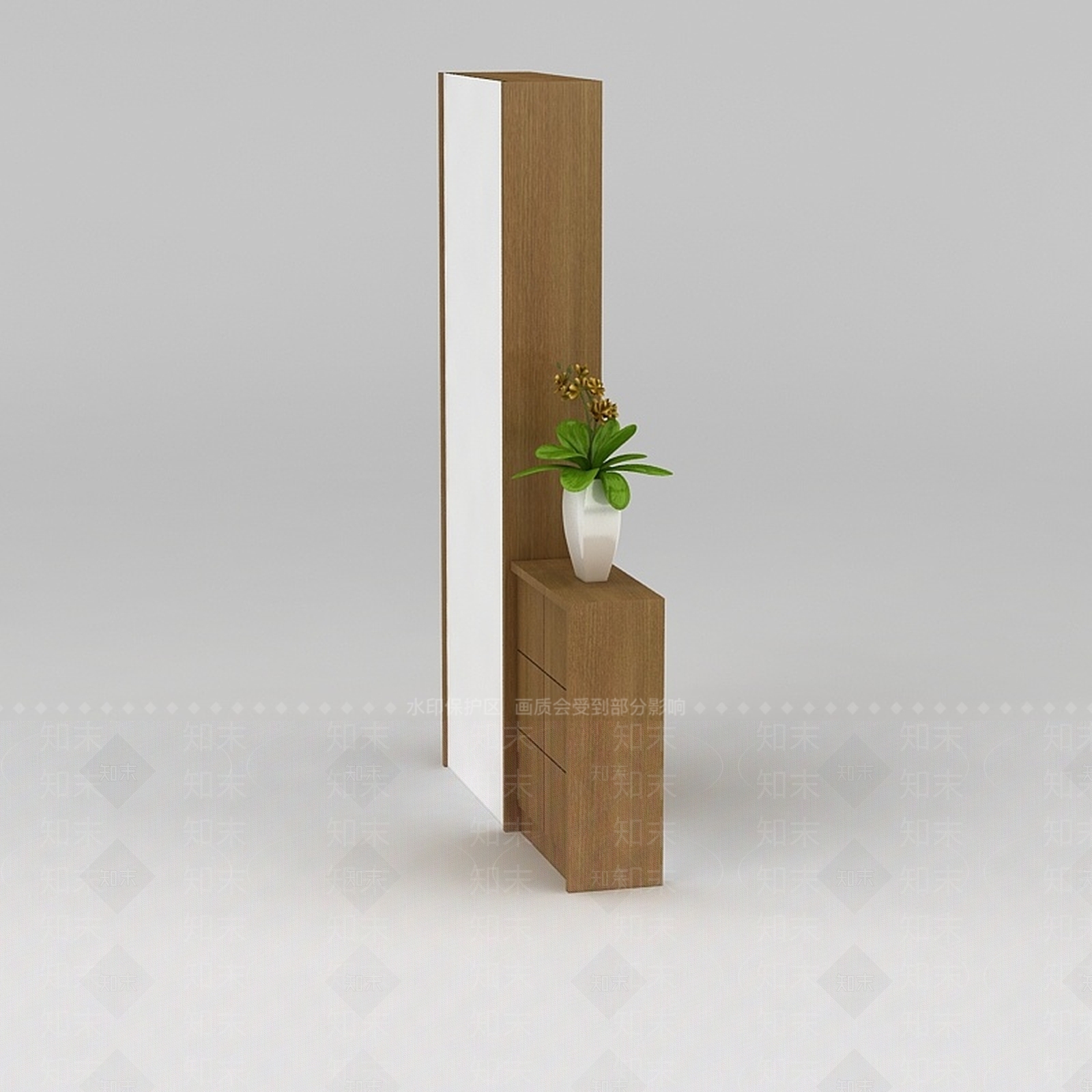 现代实木玄关鞋柜3D模型下载【ID:1188543008】