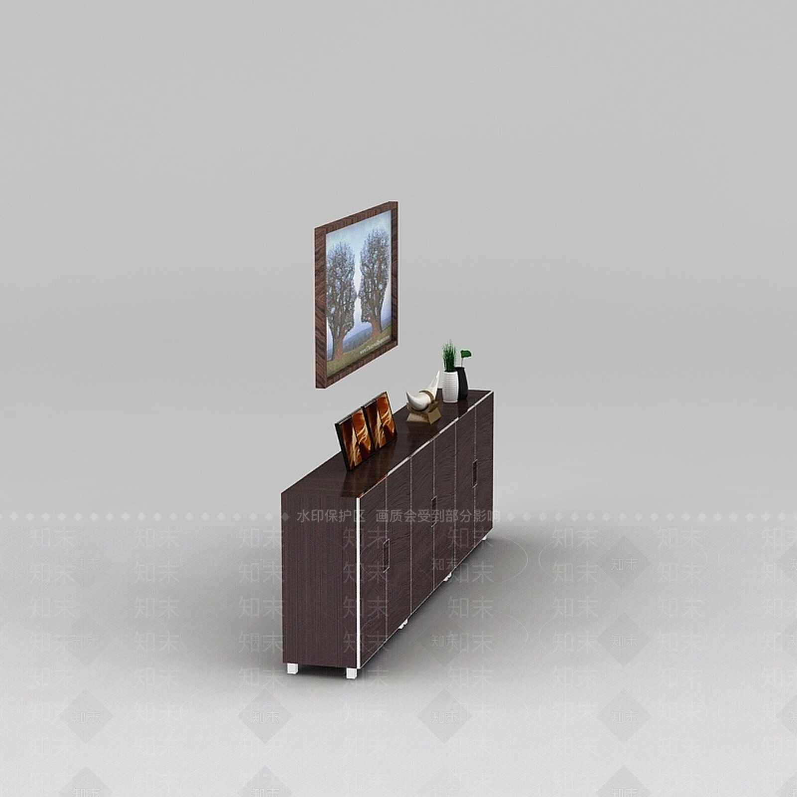 现代精品实木玄关鞋柜3D模型下载【ID:1188543049】