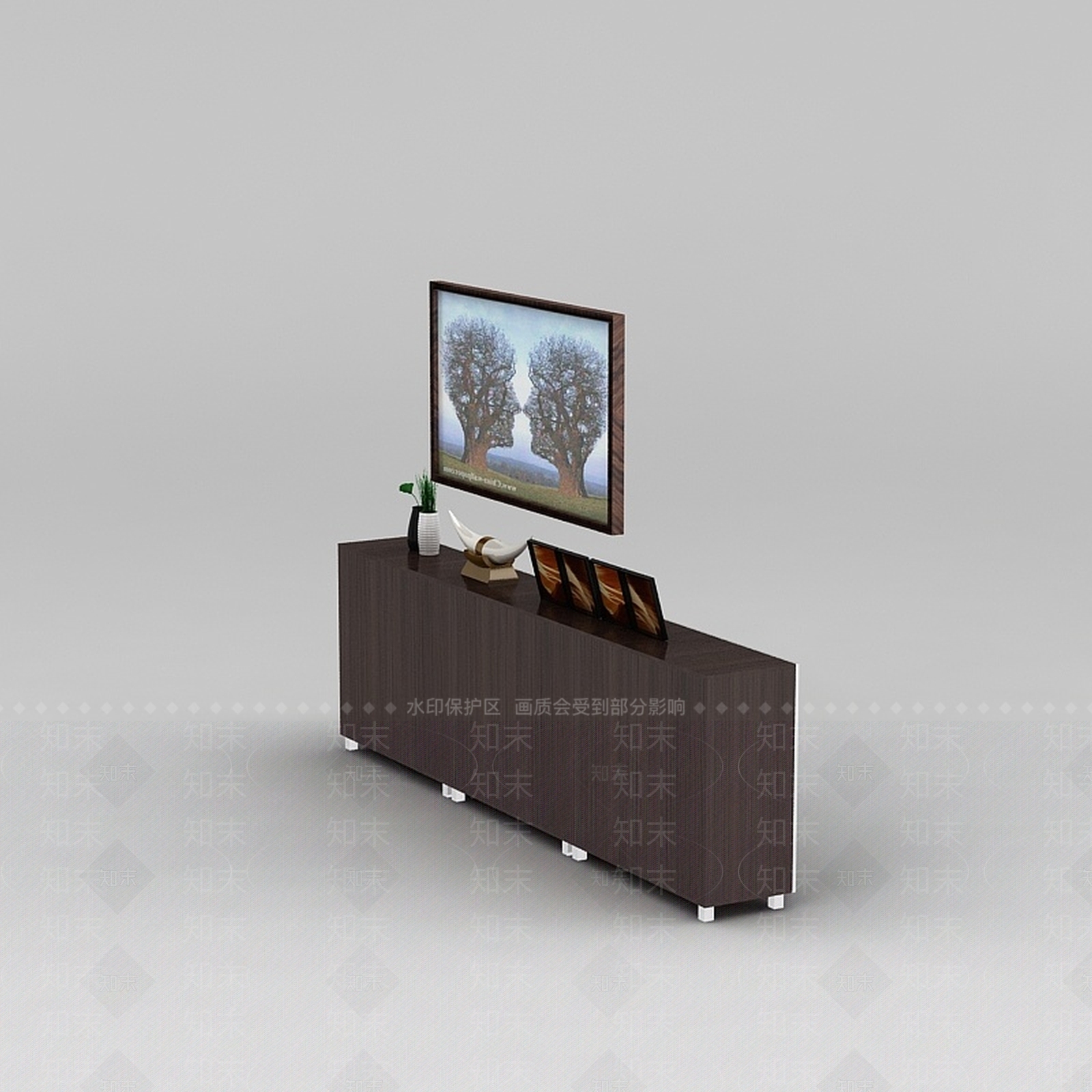 现代精品实木玄关鞋柜3D模型下载【ID:1188543049】