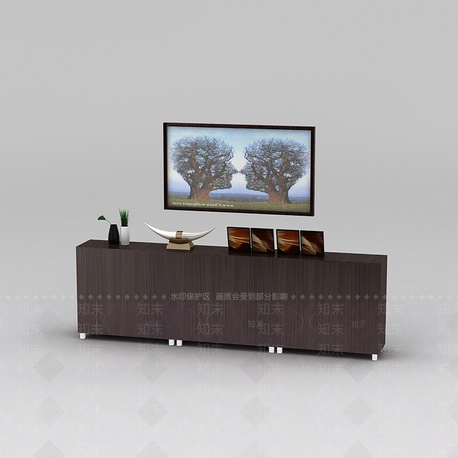 现代精品实木玄关鞋柜3D模型下载【ID:1188543049】
