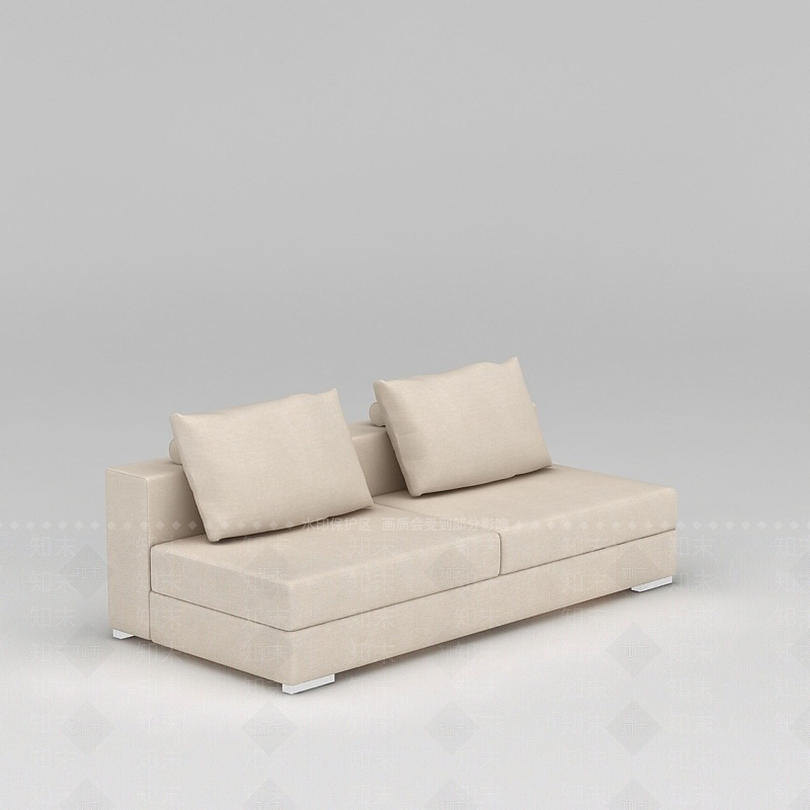 现代精品布艺双人沙发3D模型下载【ID:1188543249】