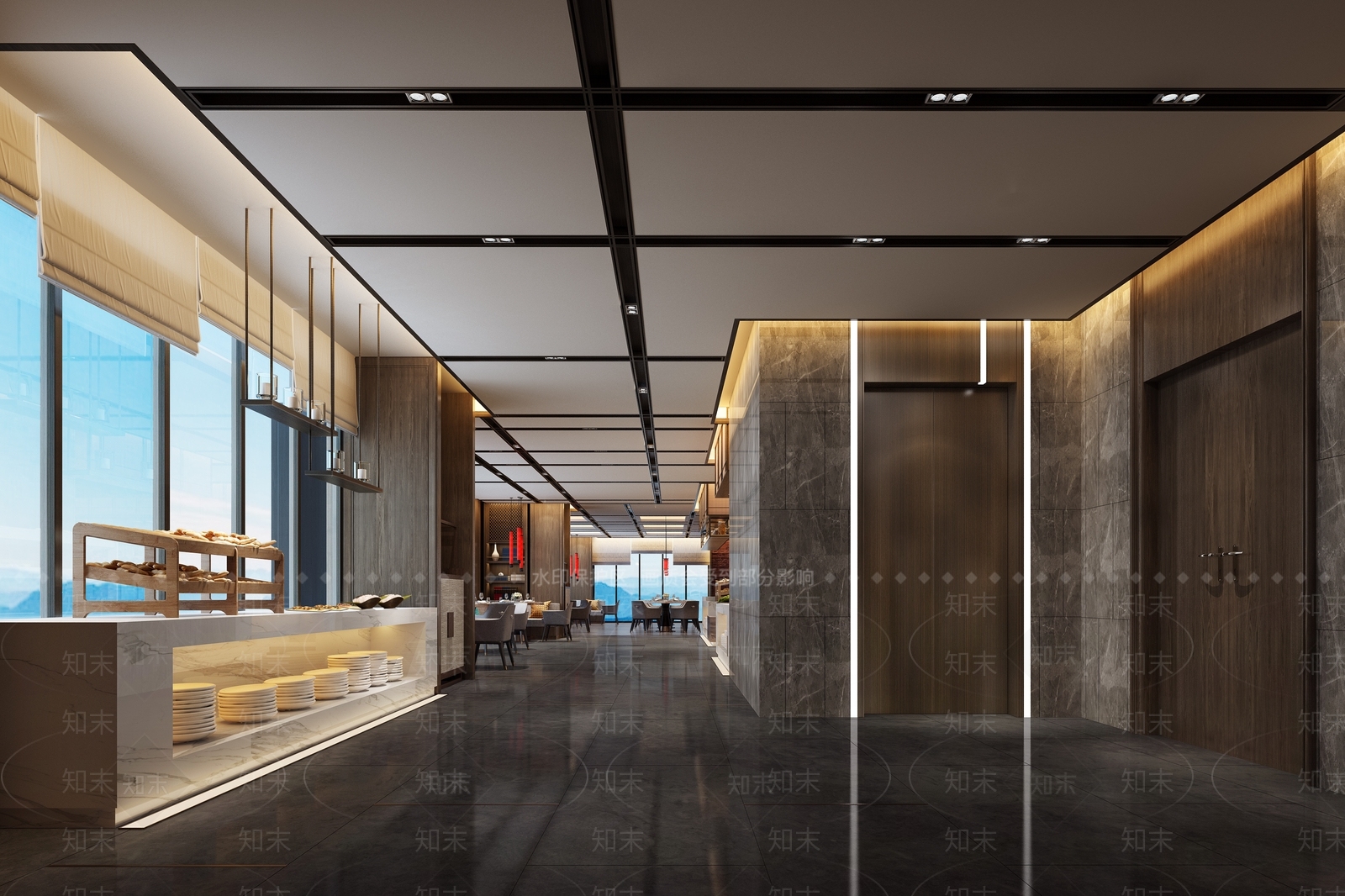 现代自助餐厅3D模型下载【ID:1188544151】