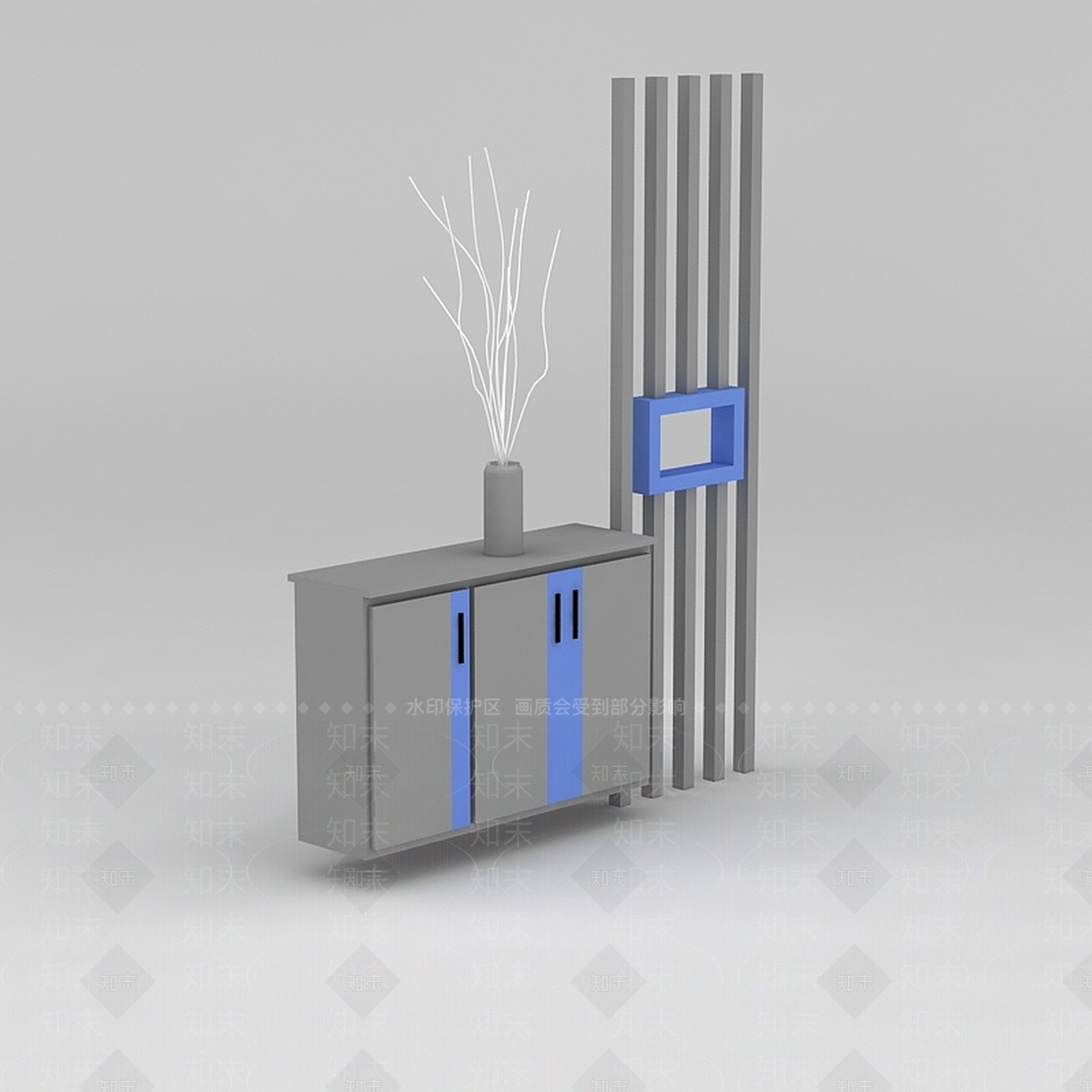 现代玄关鞋柜3D模型下载【ID:1188544397】